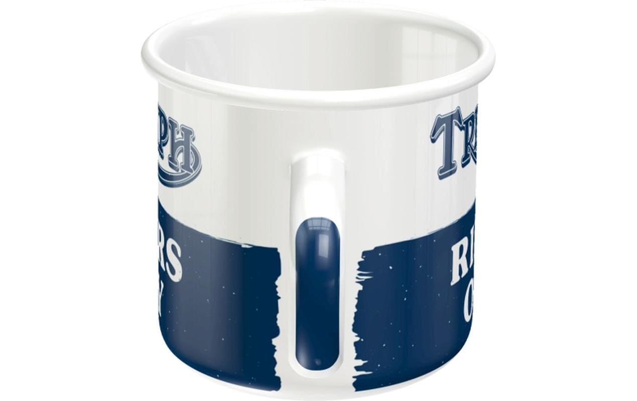 Nostalgic Art Emaillebecher Triumph Riders – 360 ml, Ø 8,0 cm, Emaille, Dunkelblau, nicht spülmaschinenfest