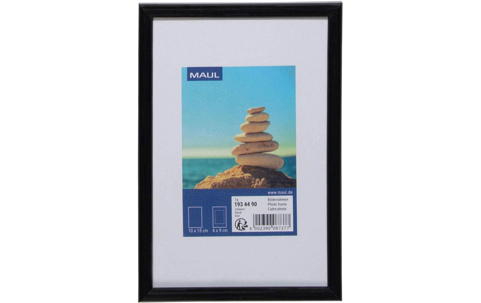 MAUL Bilderrahmen – für 10 × 15 cm – MDF & Kunststoff, Schwarz