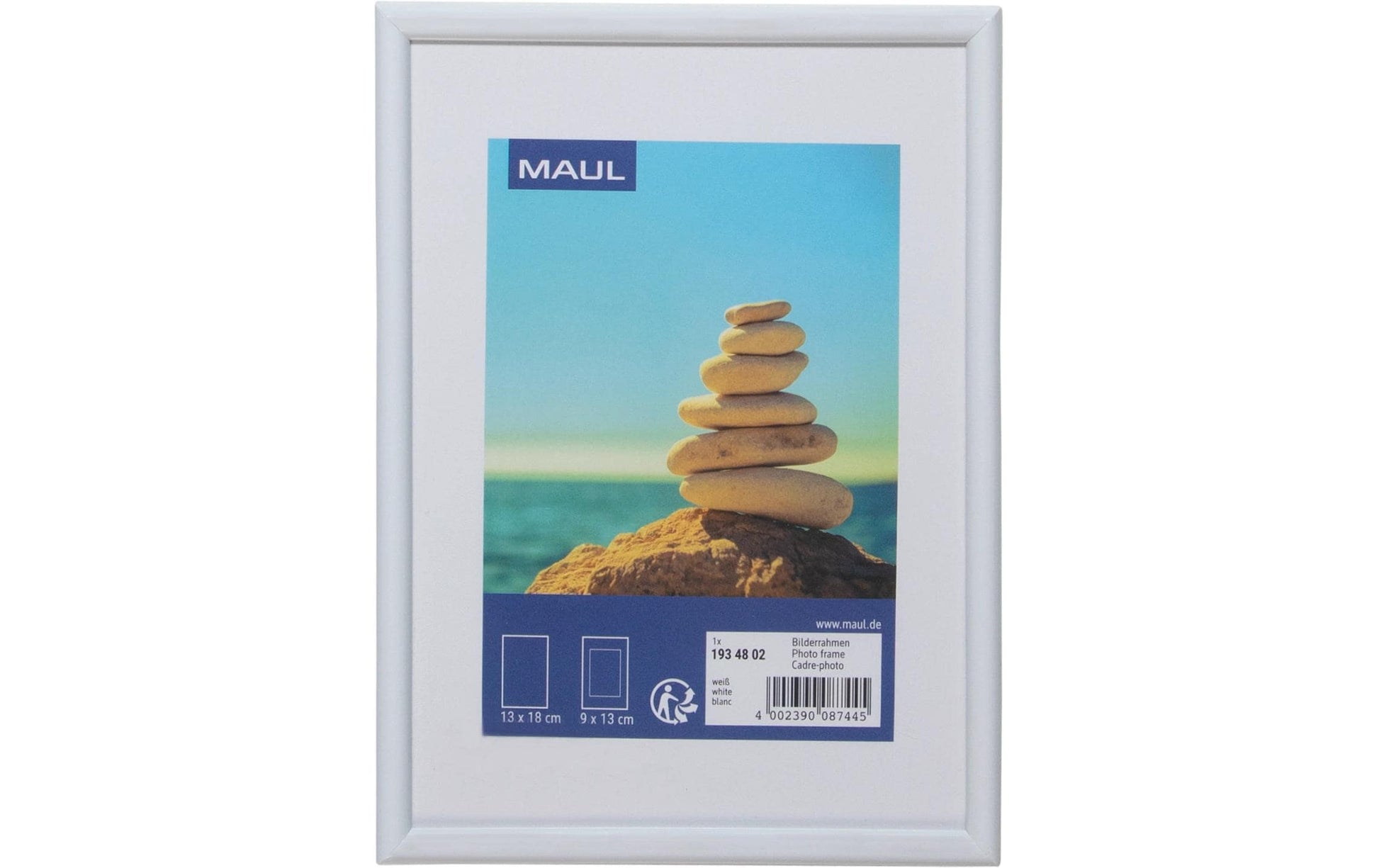 MAUL Bilderrahmen – für 13 × 18 cm – MDF & Kunststoff, Weiss
