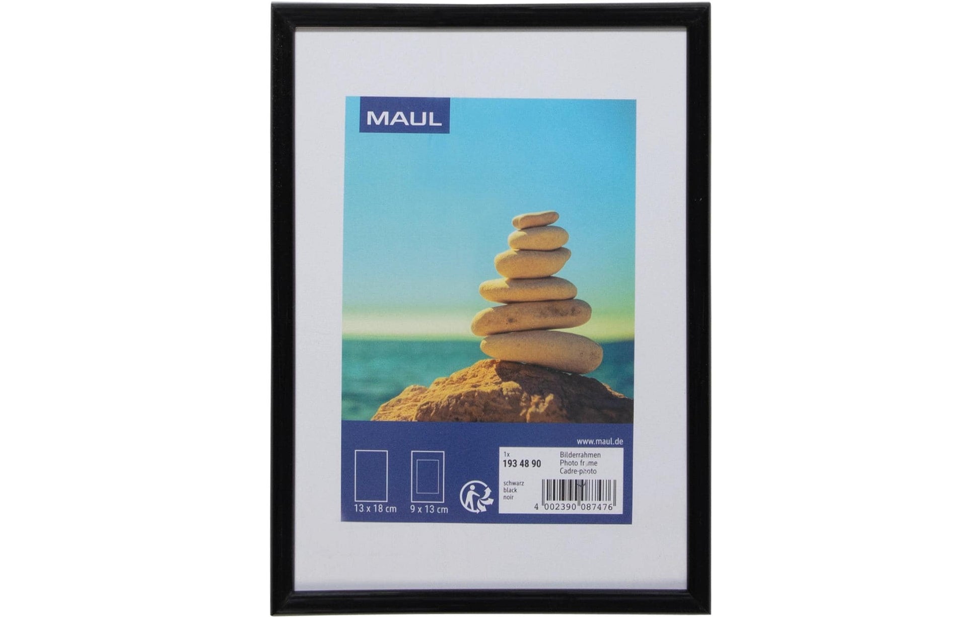 MAUL Bilderrahmen – für 13 × 18 cm – MDF & Kunststoff, Schwarz