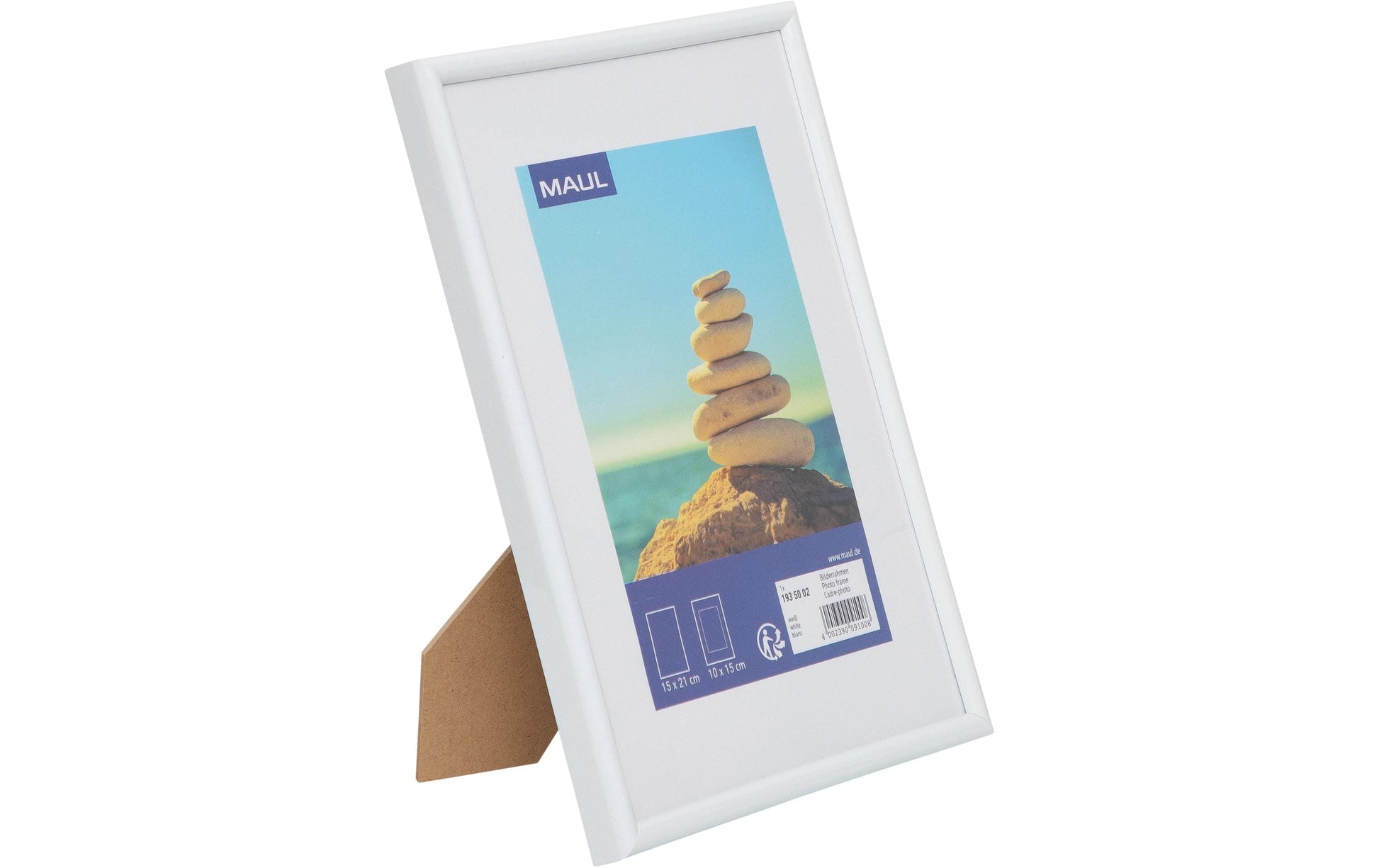 MAUL Bilderrahmen – für 15 × 21 cm – MDF & Kunststoff, Weiss