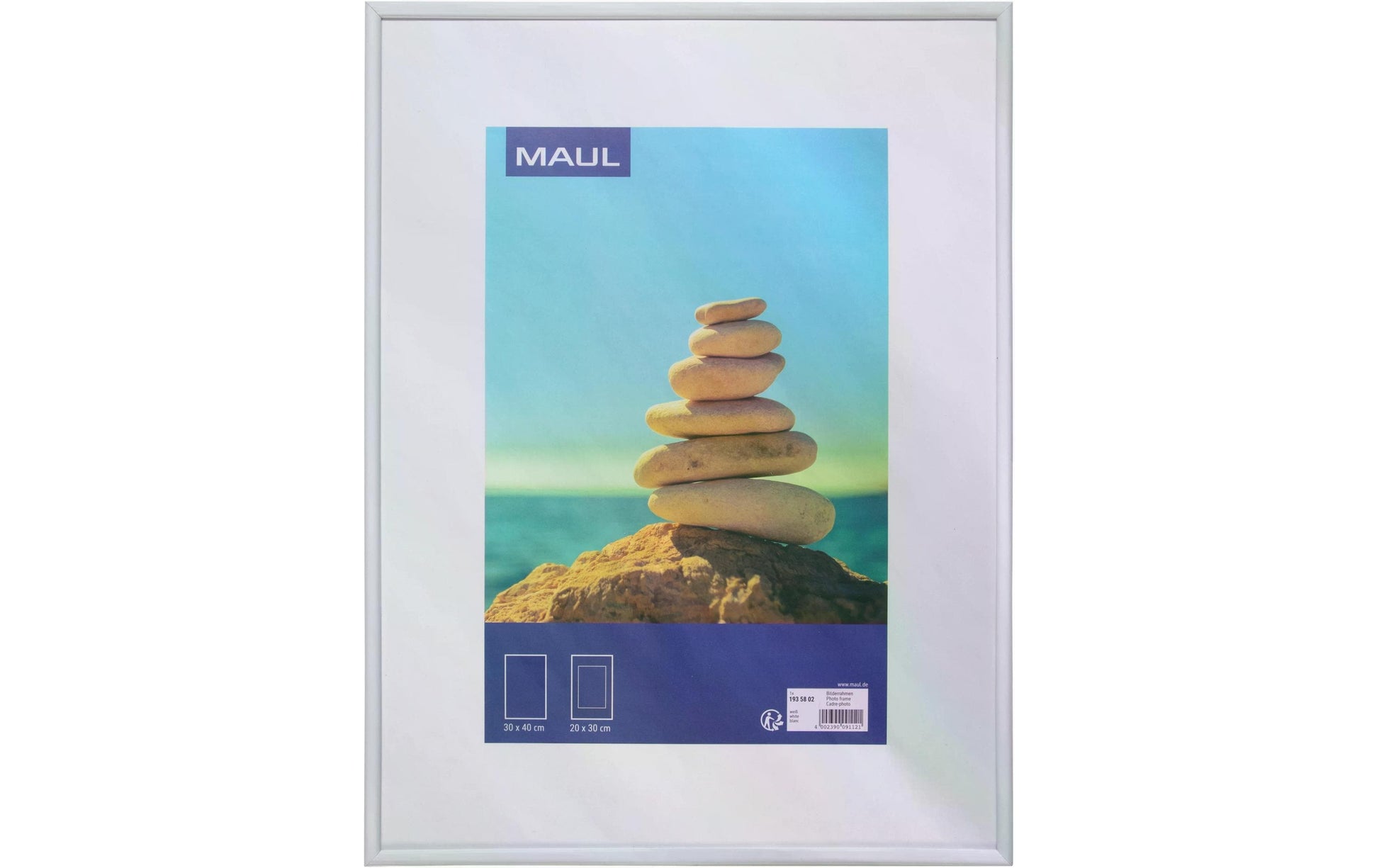 MAUL Bilderrahmen – für 30 × 40 cm – MDF & Kunststoff, weiss