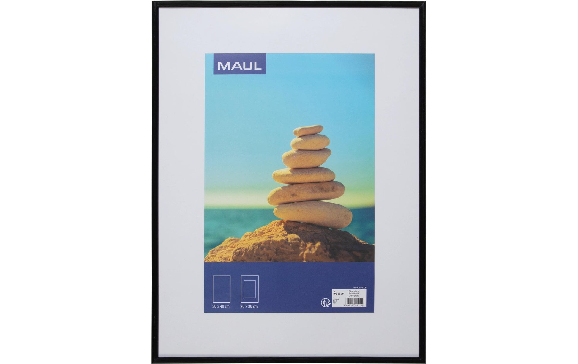 MAUL Bilderrahmen – für 30 × 40 cm – MDF & Kunststoff, Schwarz