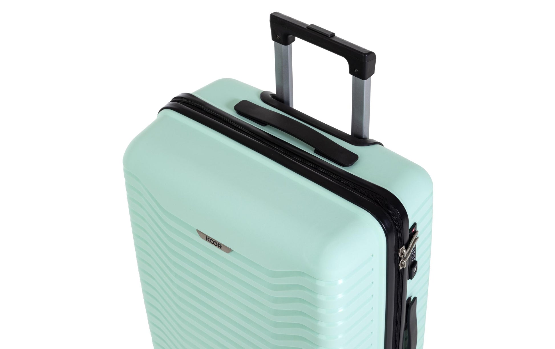 KOOR 3-teiliges Kofferset – Hartschale, 4 Rollen, mit TSA, Mint