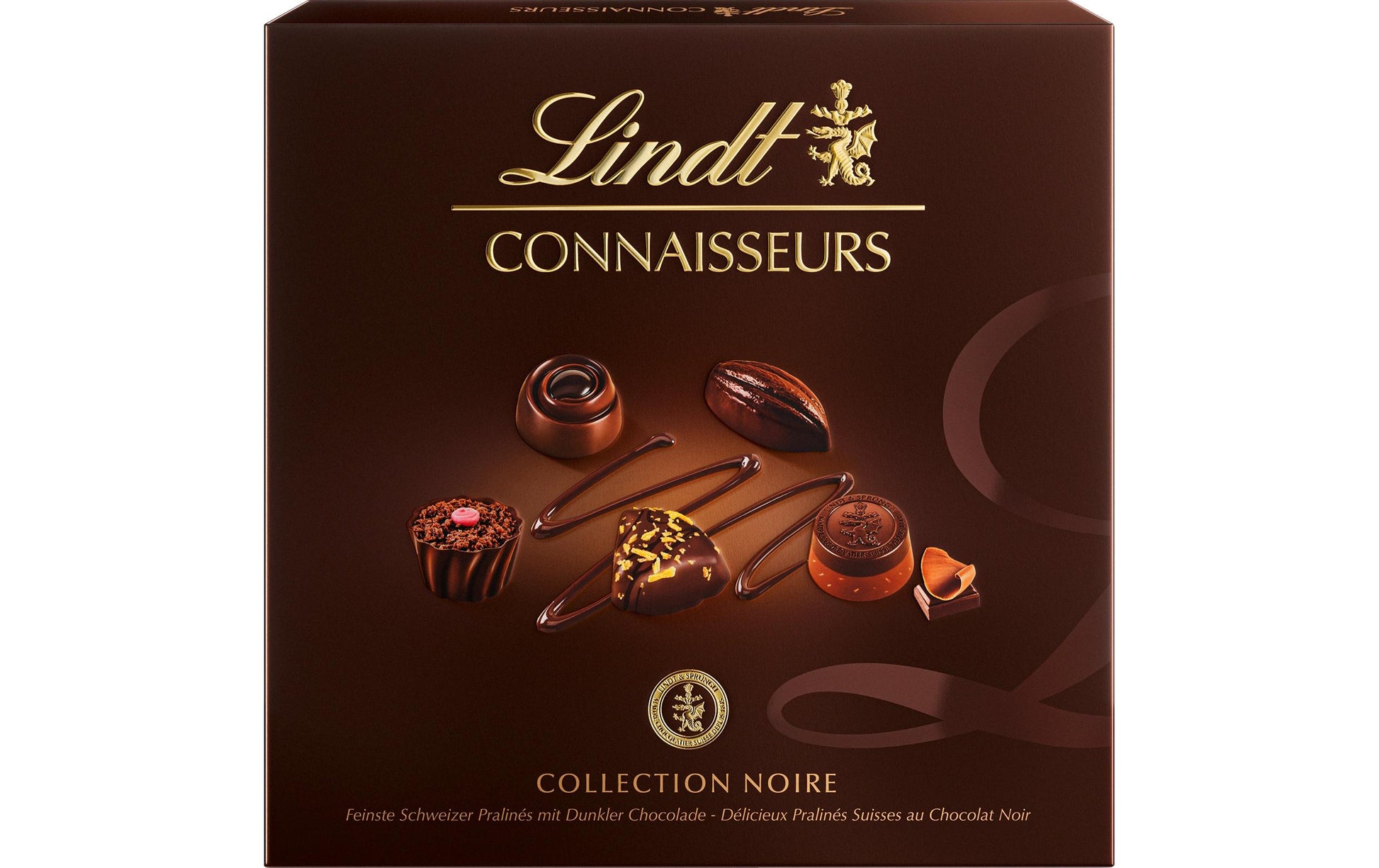 Lindt CONNAISSEURS Collection Noire Pralinés – dunkle Schokolade – 140 g