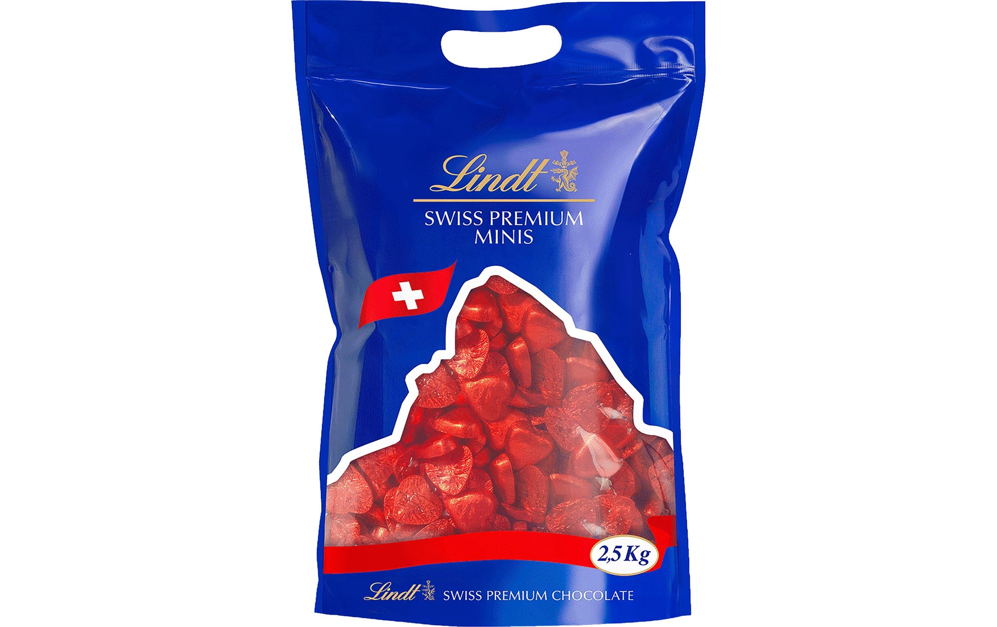 Lindt Schokoladensnack Herzli – Milch, 500 × 5 g (2,5 kg)