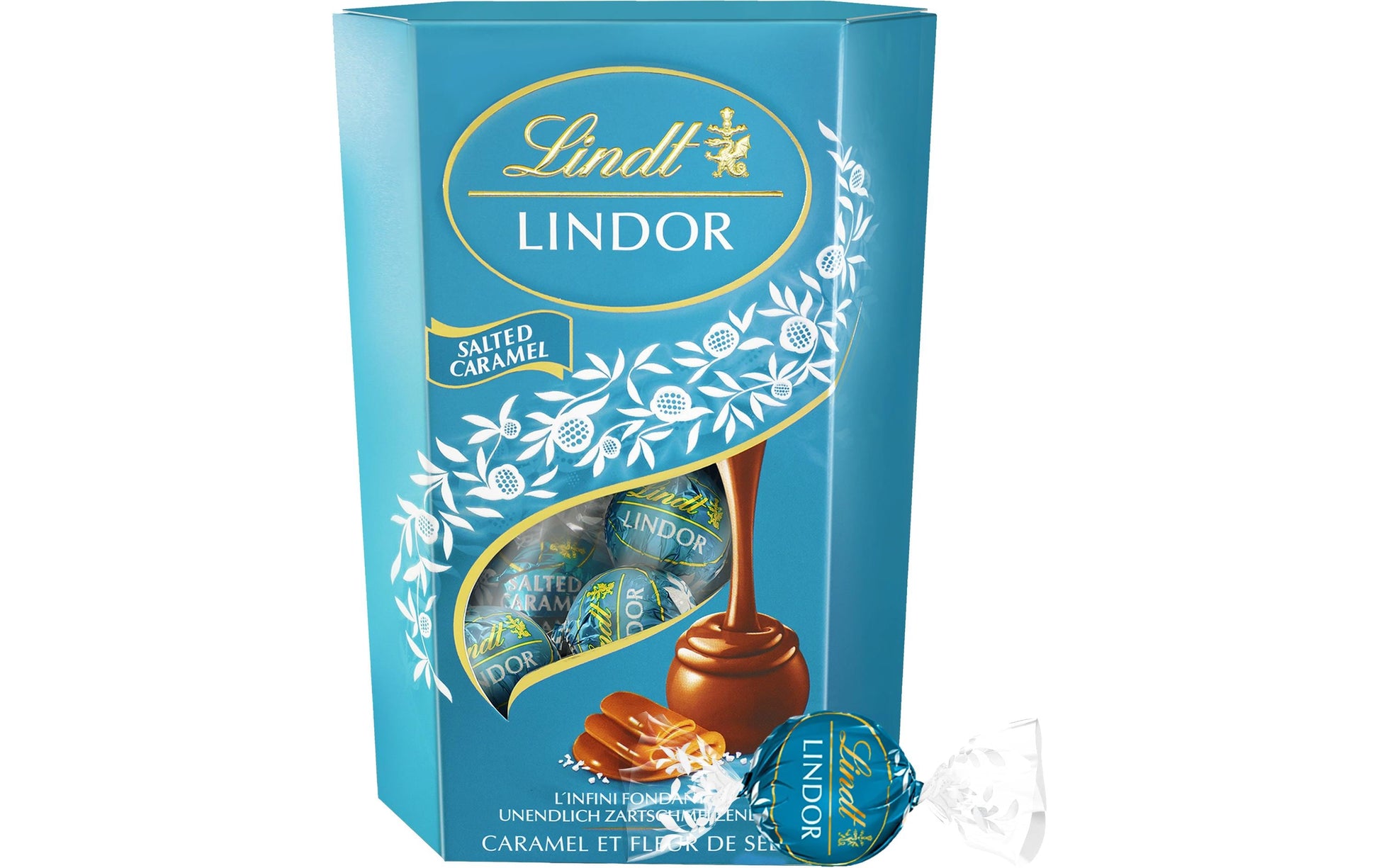 Lindt LINDOR Schokoladenkugeln – Karamell & Meersalz – 200 g