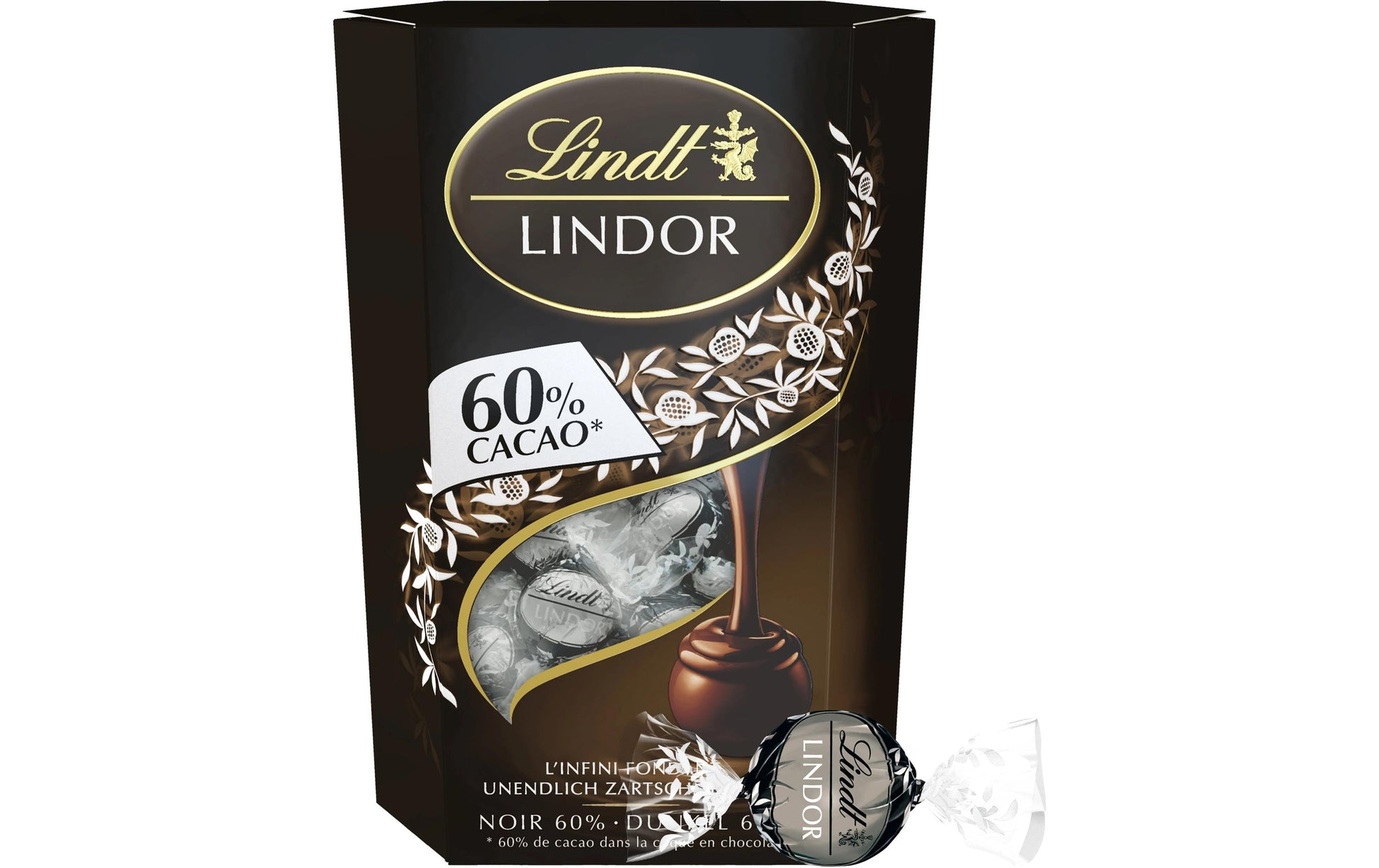 Lindt LINDOR Kugeln – Dunkel 60% Kakao – 200 g