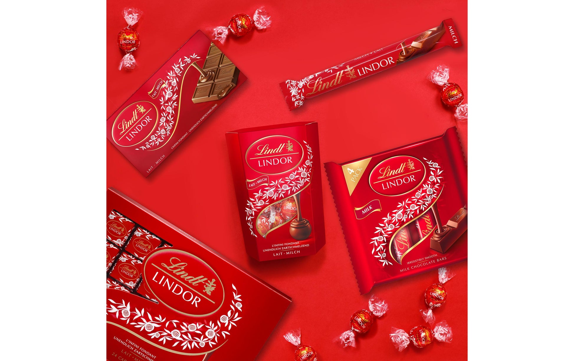 Lindt LINDOR Pralinés Kugeln – Milch, 80 Stück (1 kg)