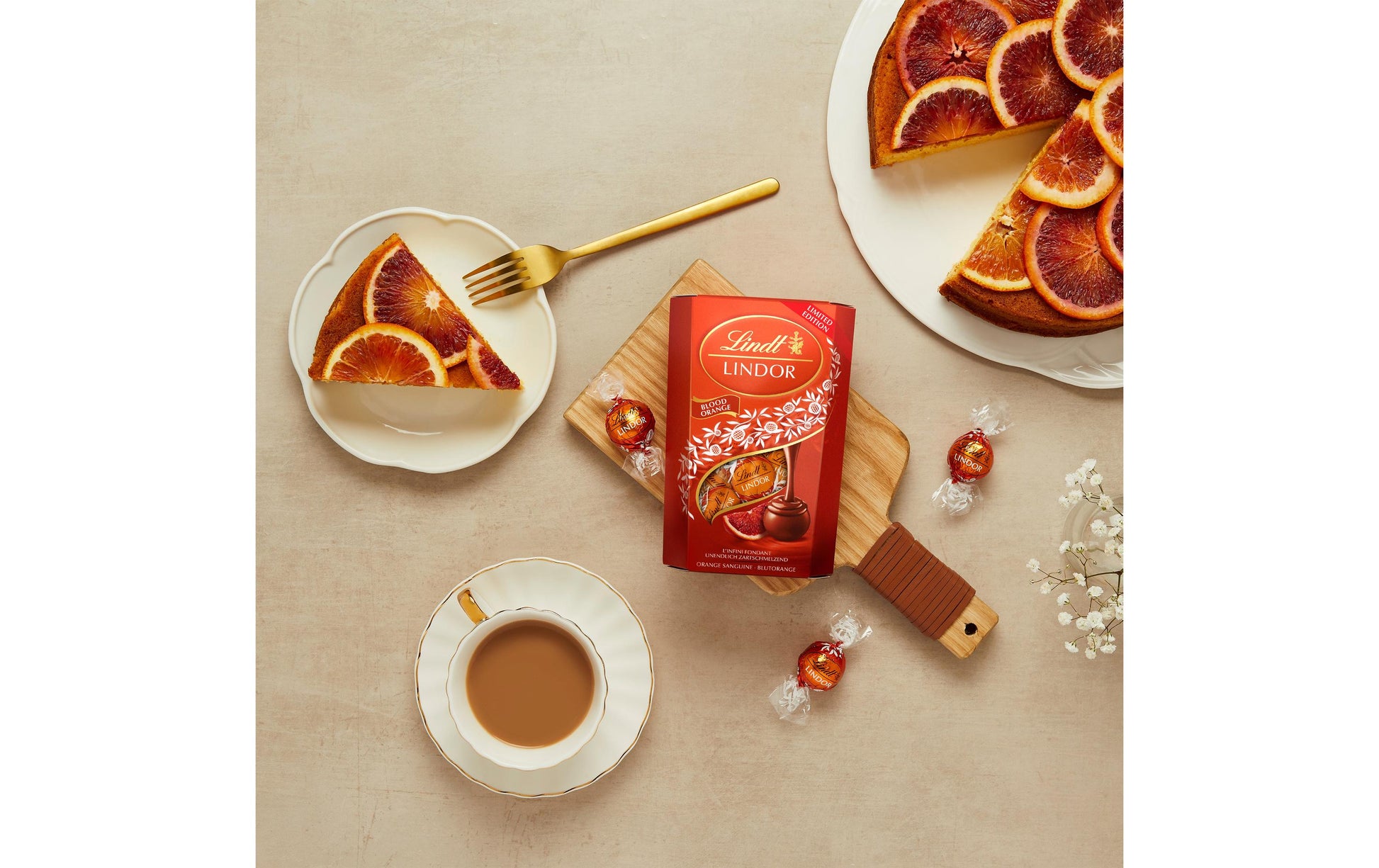 Lindt LINDOR Schokolade – Blutorange – 200 g