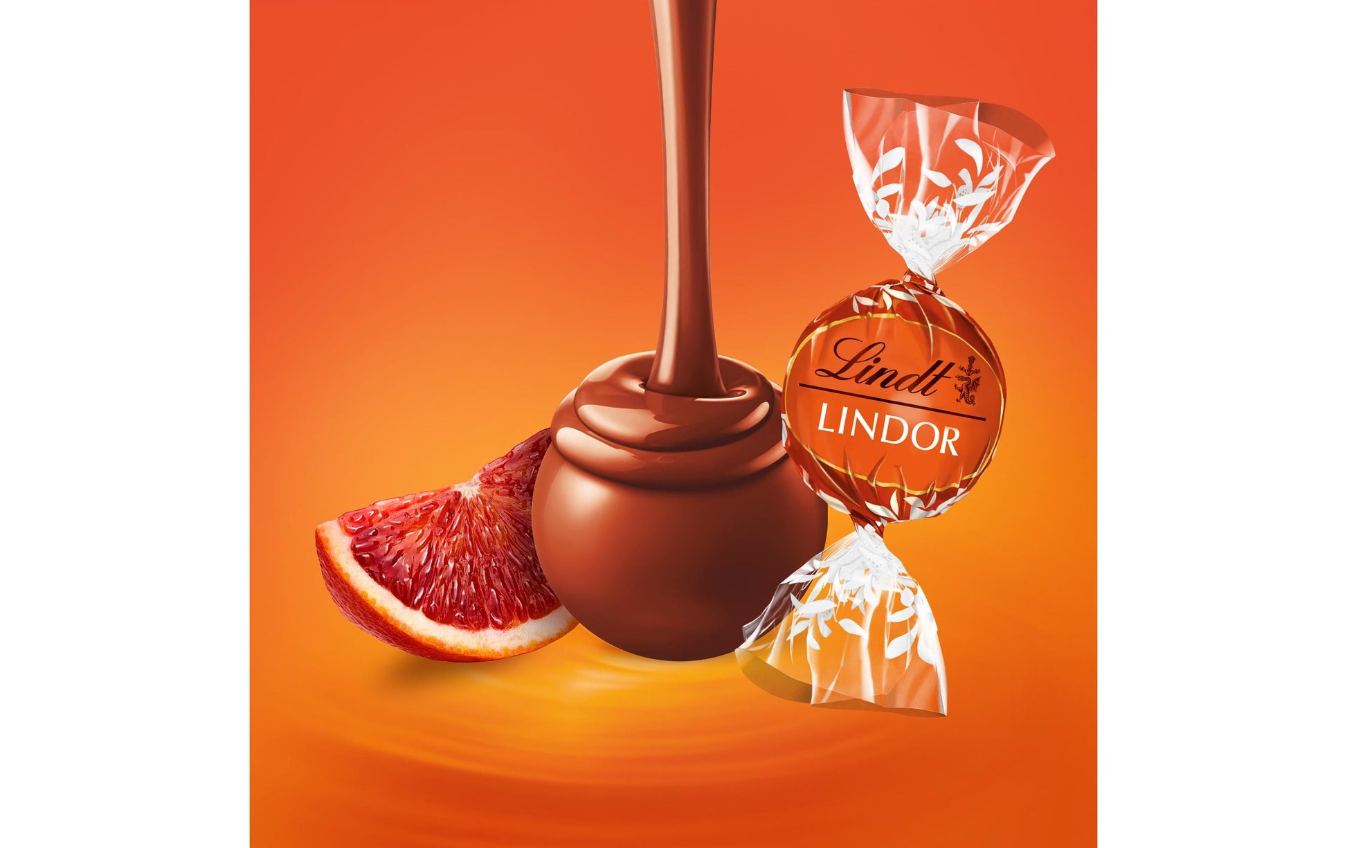 Lindt LINDOR Schokolade – Blutorange – 200 g