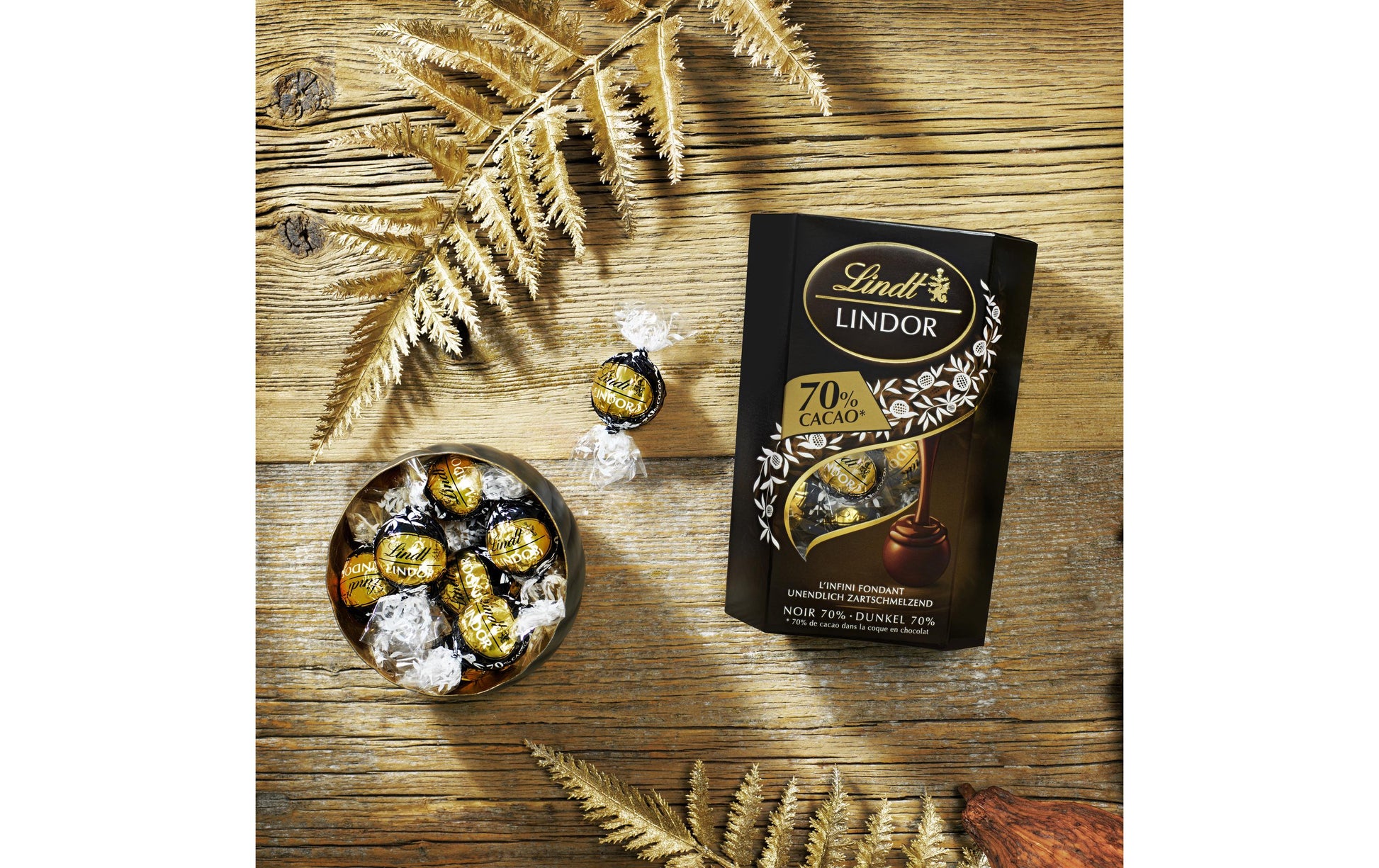 Lindt LINDOR Kugeln Cornet – Dunkel, 70% Kakao, 200 g