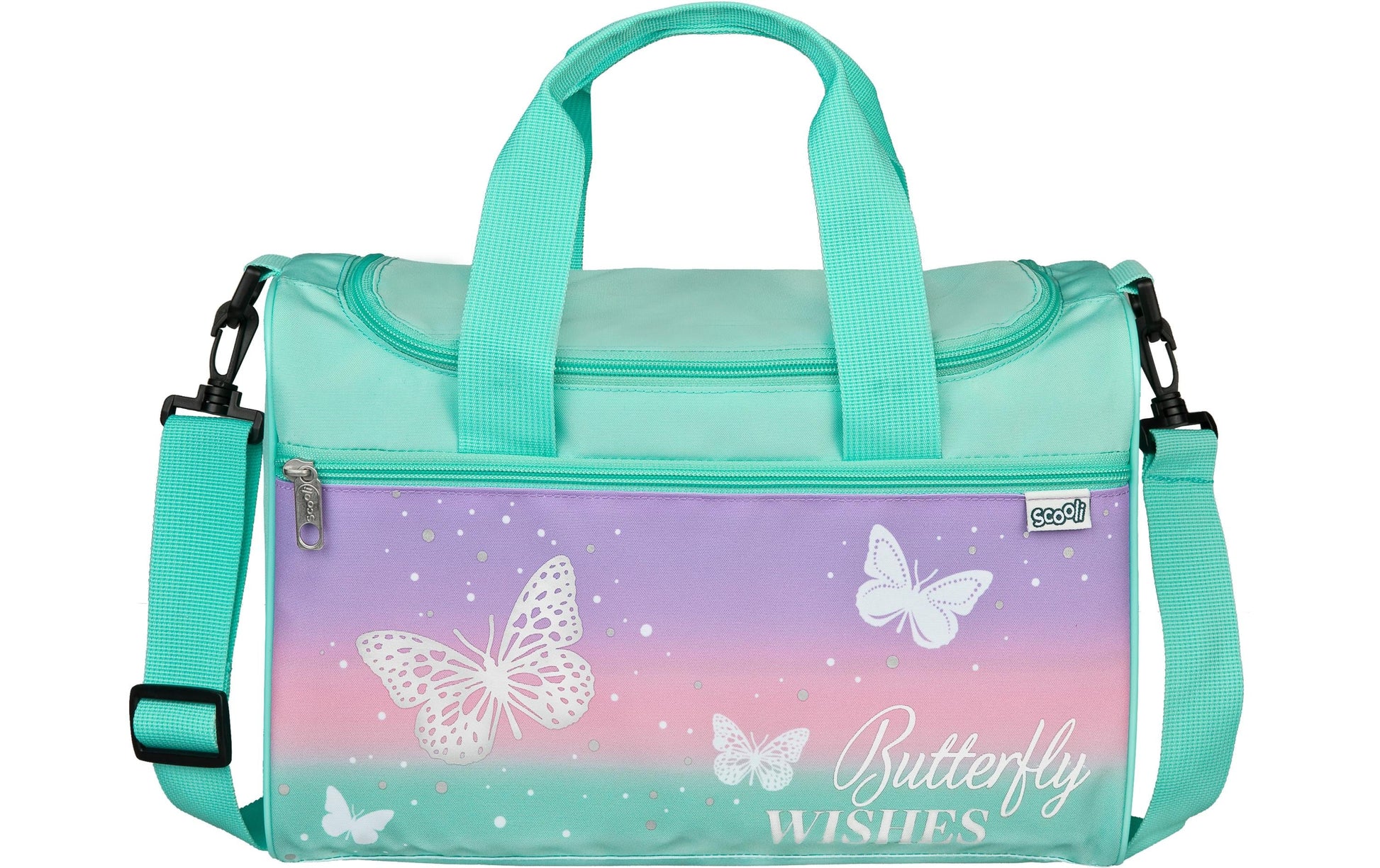 Scooli Sporttasche Schmetterling – 8 l, Polyester, violett, 33 × 22 × 16 cm