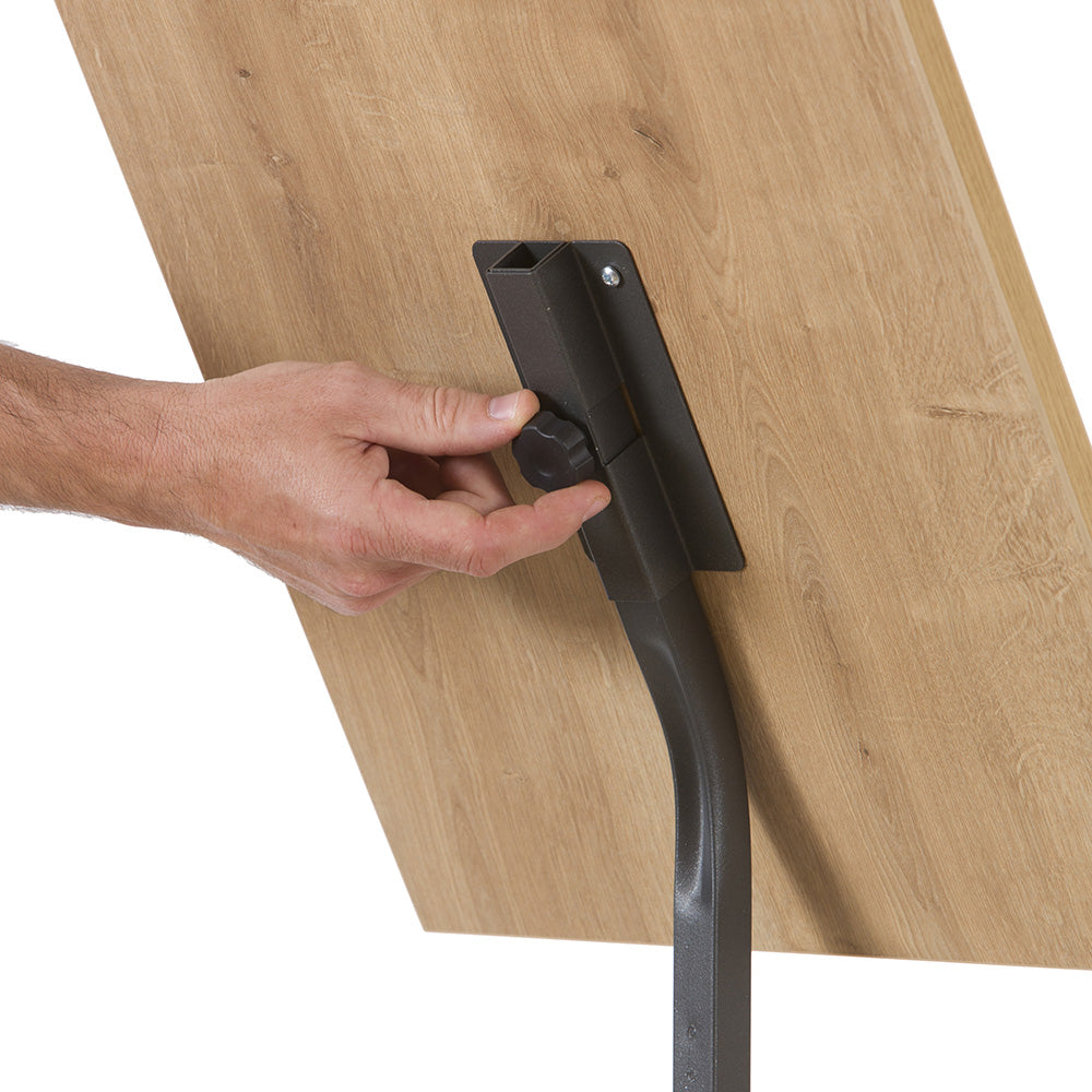 Rocada Boden-Prospektständer NAT0706 – für A3, 1 Fach, Schwarz, Melamin/Stahl, 400×300×1020 mm