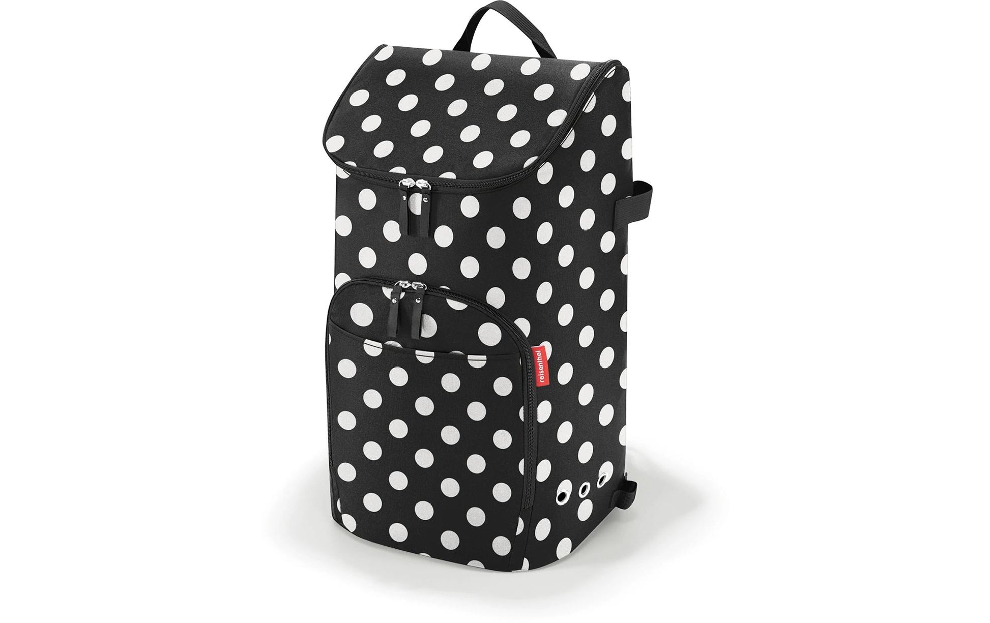 Reisenthel Stofftasche, Polyester, Motiv dots white, 340×600×240 mm, Trolley-Tasche