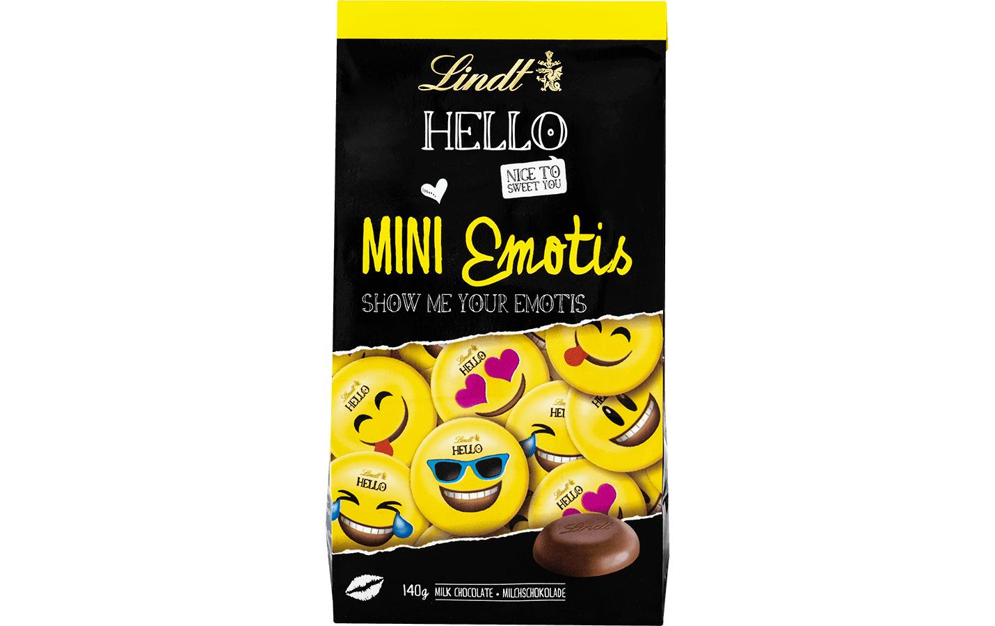 Lindt Hello Schokoladensnack Mini Emotis – Milch, 140 g