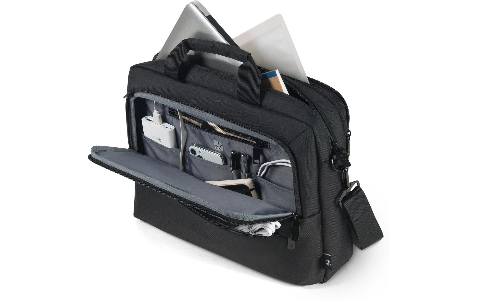 DICOTA Notebook-Tasche bis 17,3" – Wasserabweisend, 100% recyceltes PET – Schwarz