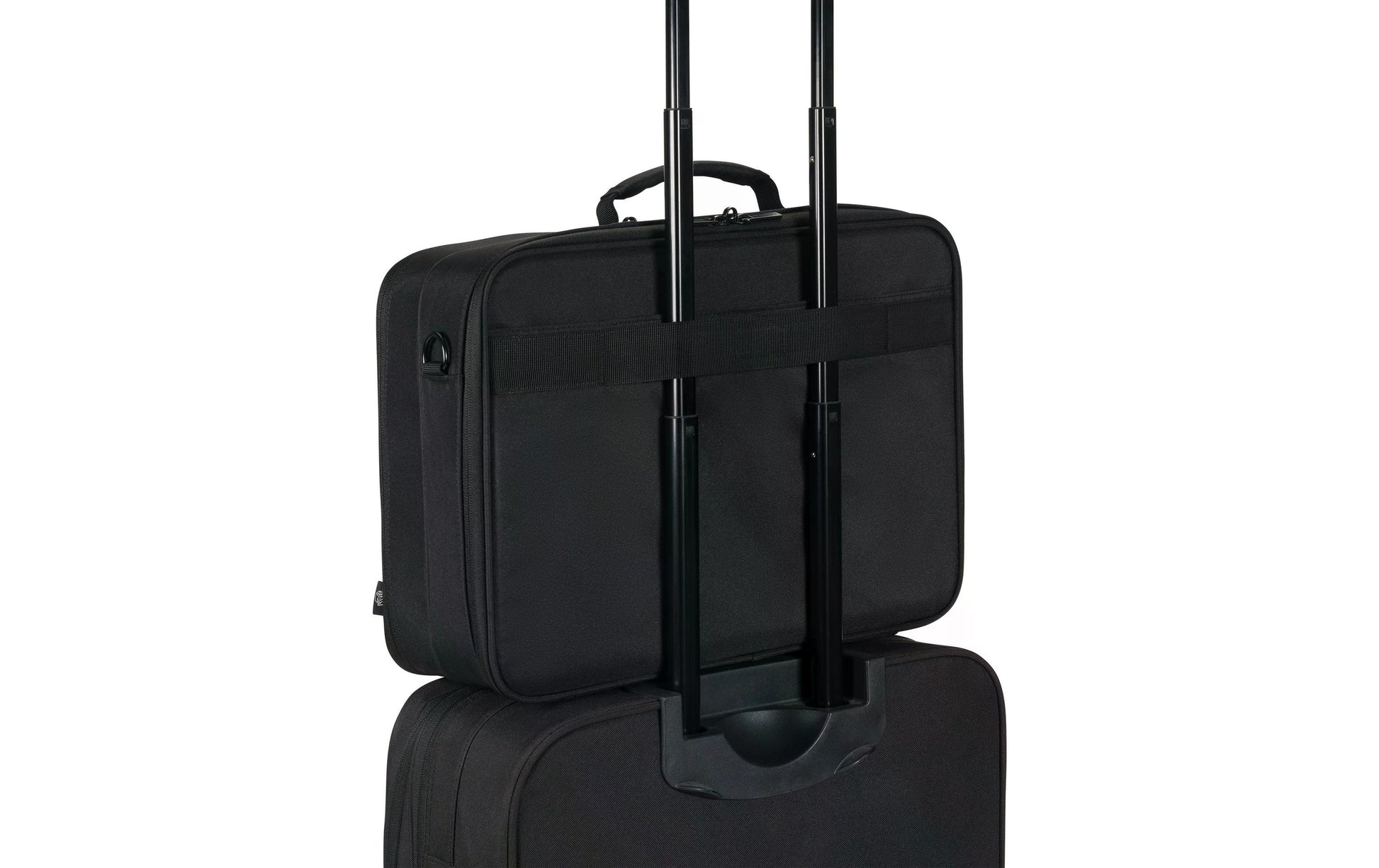 DICOTA Notebook-Tasche für bis 16" – wasserabweisend, Trolley-Haltegurt – Schwarz