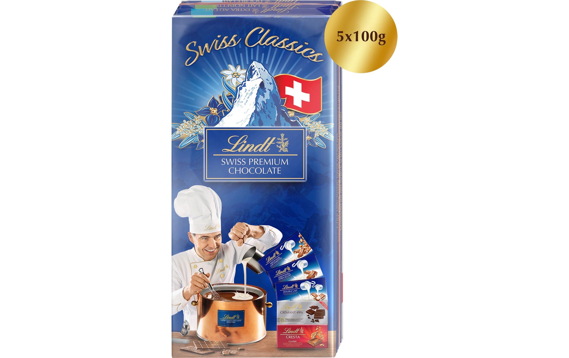 Lindt Tafelschokolade Assortiert – 5 × 100 g