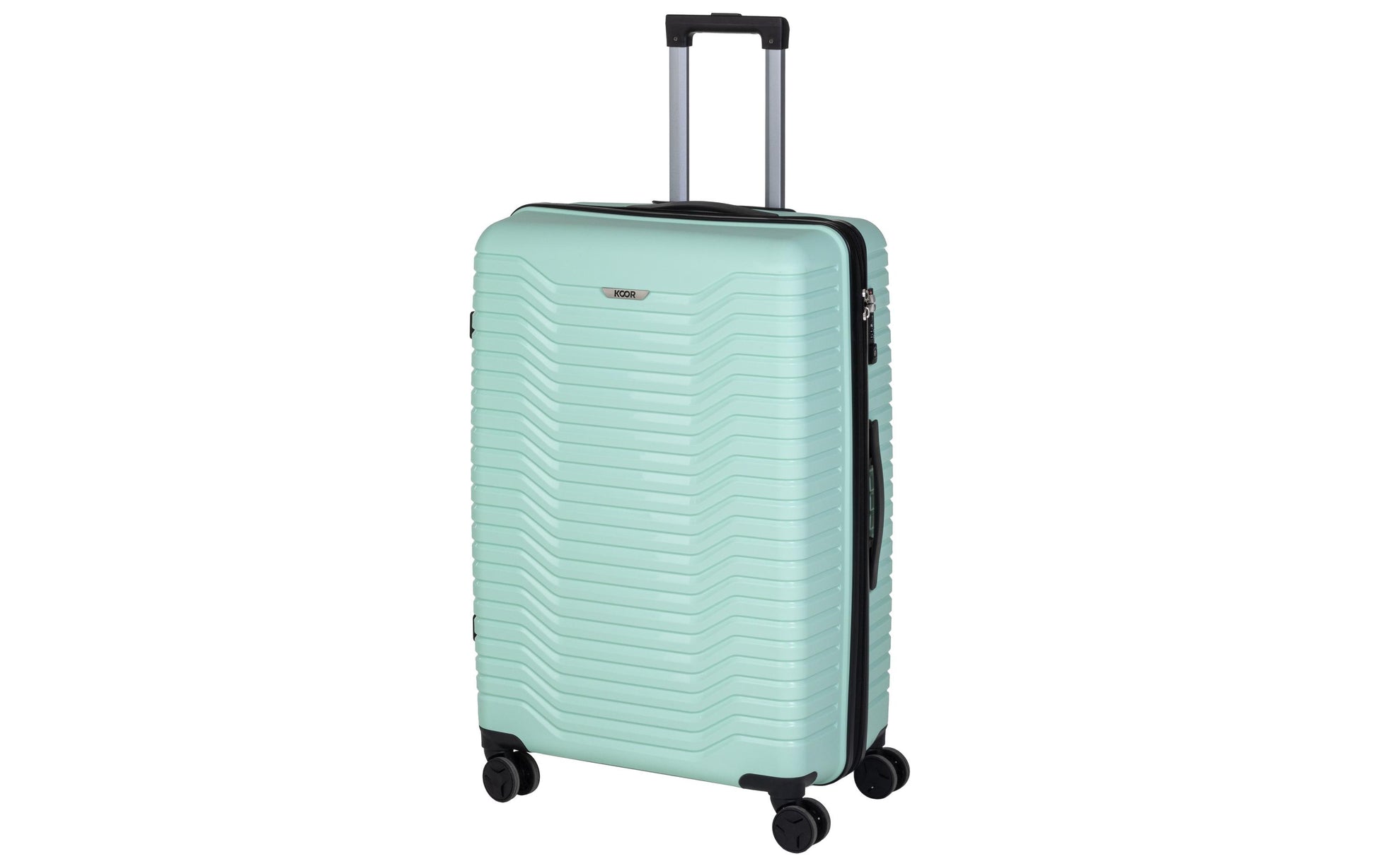 KOOR Manila – Hartschalenkoffer, 95 l, 4 Rollen (Spinner), TSA-Schloss, Mint, 46 × 76 × 30 cm