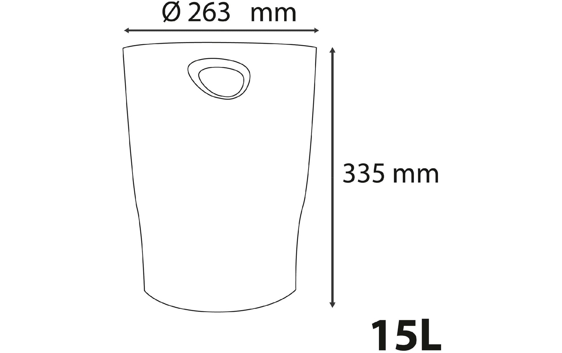 Exacompta Papierkorb – 15 l – Kunststoff (PP), rund – Pazifikblau