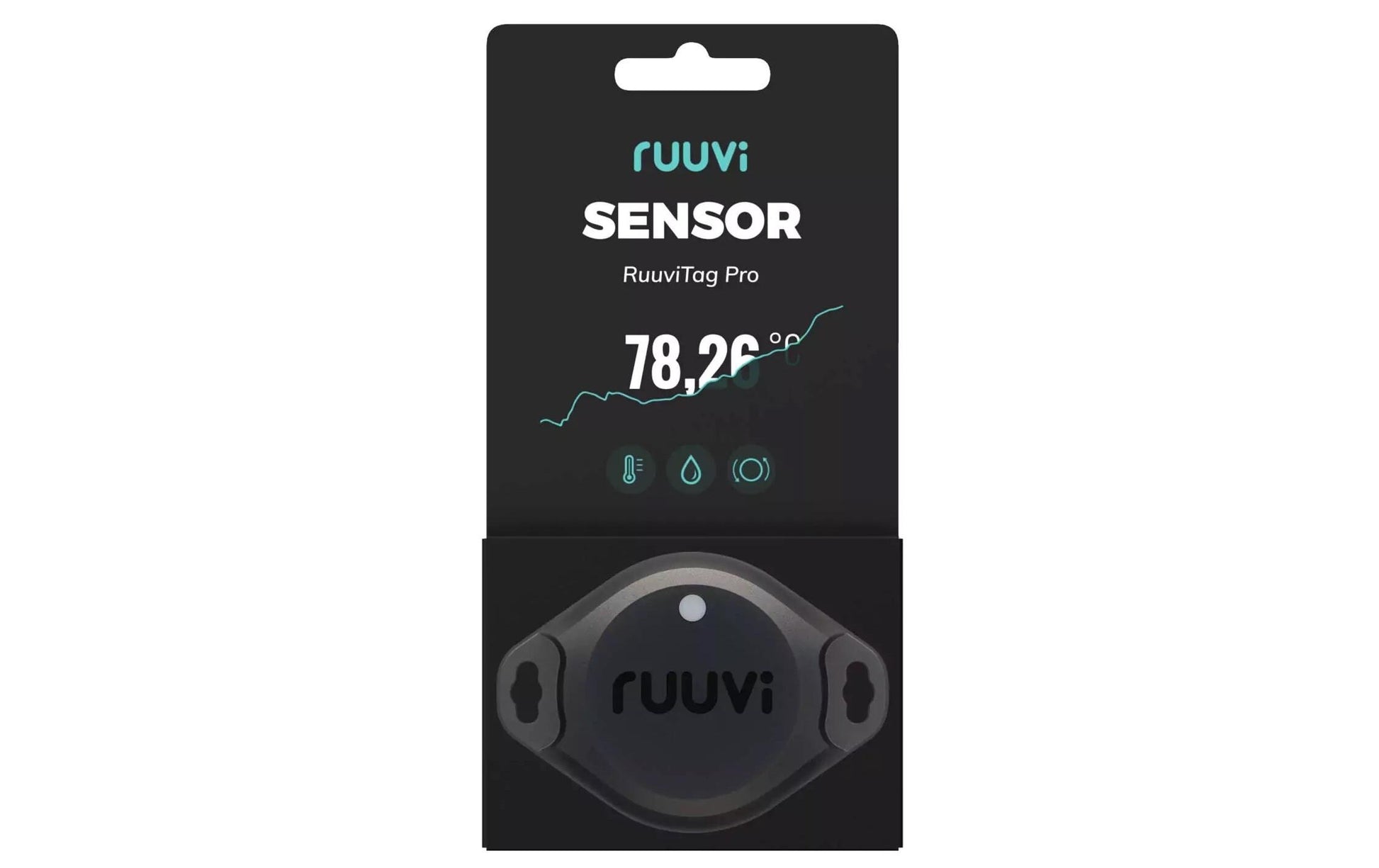 RuuviTag Pro – Temperatur- & Feuchtigkeitssensor, Bluetooth, IP68 – Schwarz