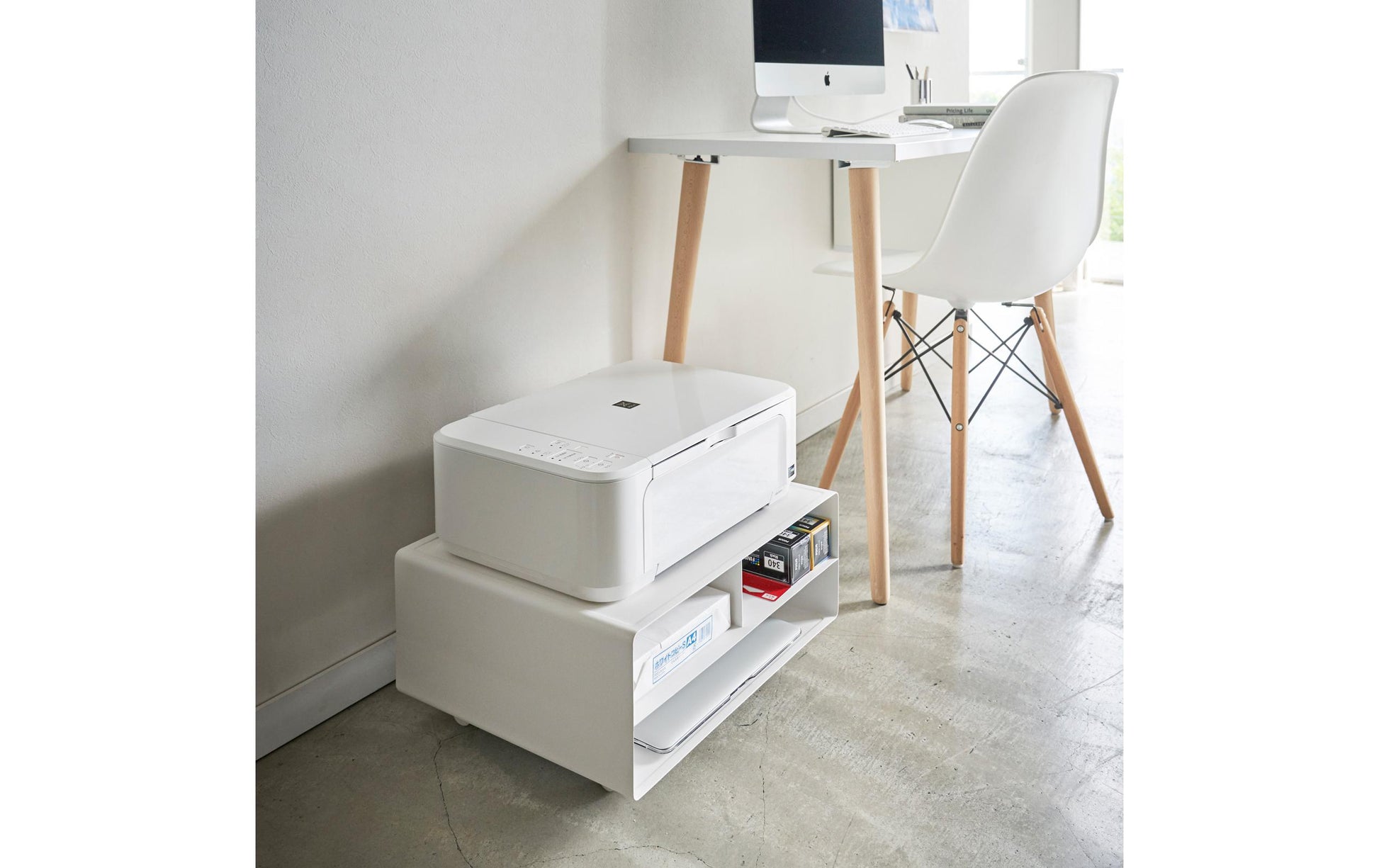 Yamazaki Regal, TOWER – freistehend – 2 Böden – 37 × 48 × 19 cm – weiss – Stahl
