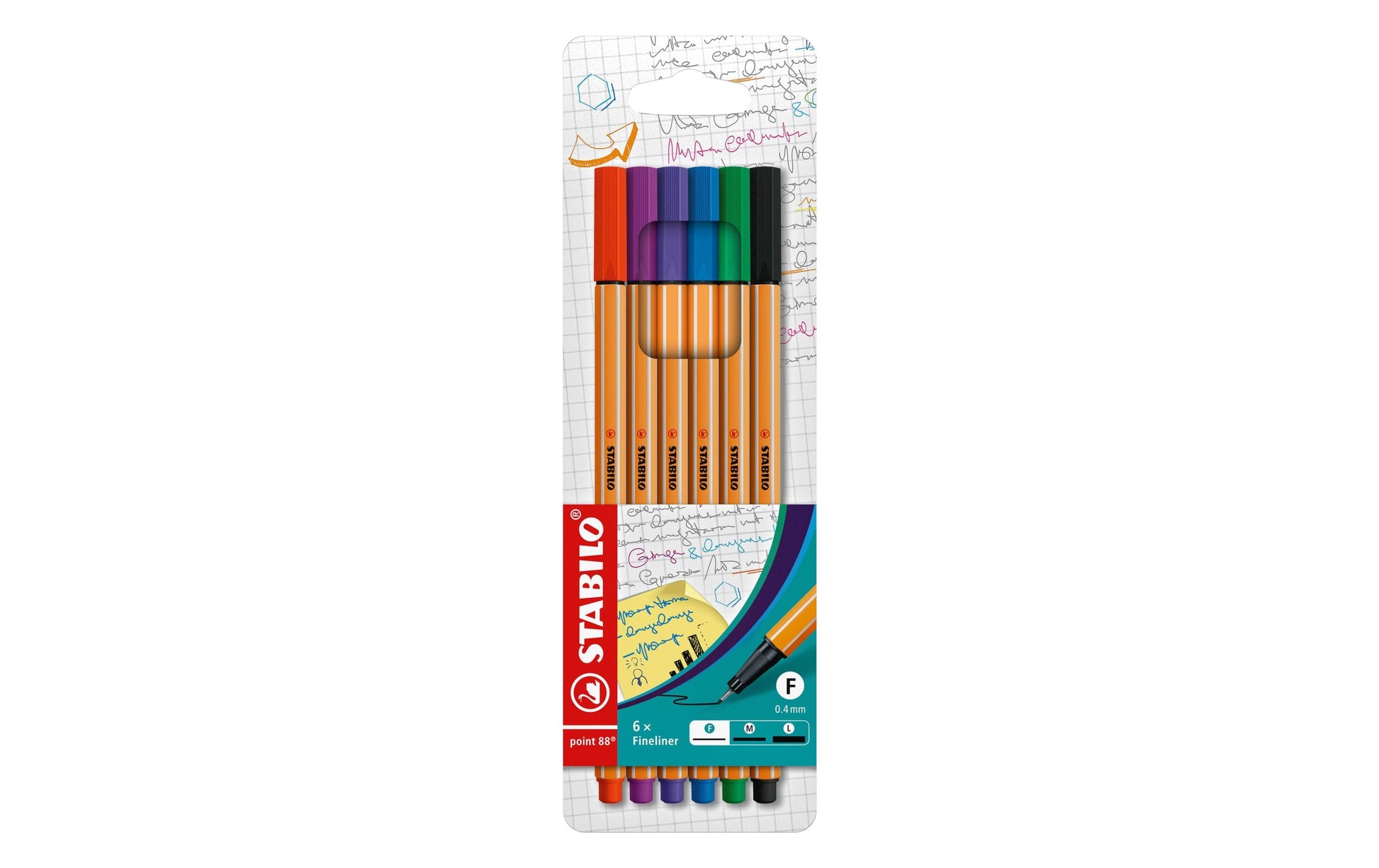 STABILO Fineliner – 6er-Set – 0,4 mm – sortiert