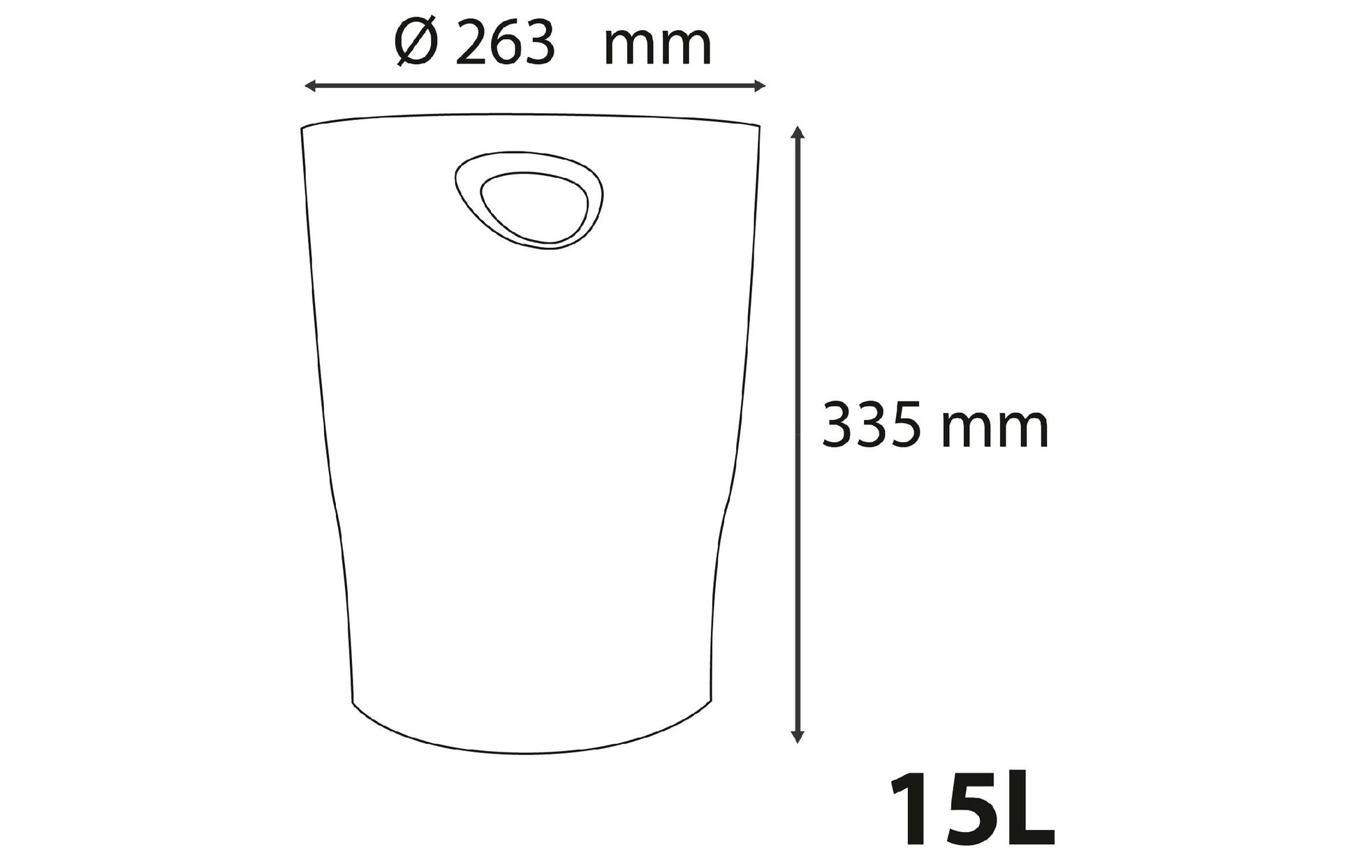 Exacompta Ecobin Papierkorb – 15 l – Kunststoff (PP), rund – rosa