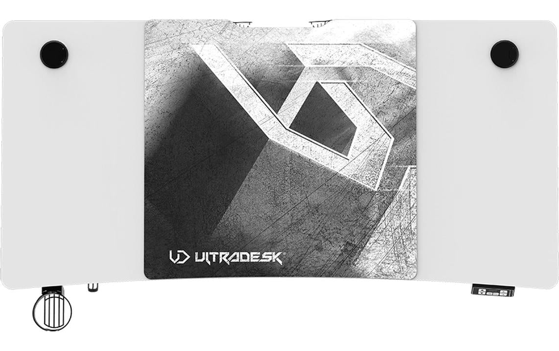 Ultradesk Level V2 Gaming-Tisch – 140 × 68 cm, höhenverstellbar, weiss, Stahl