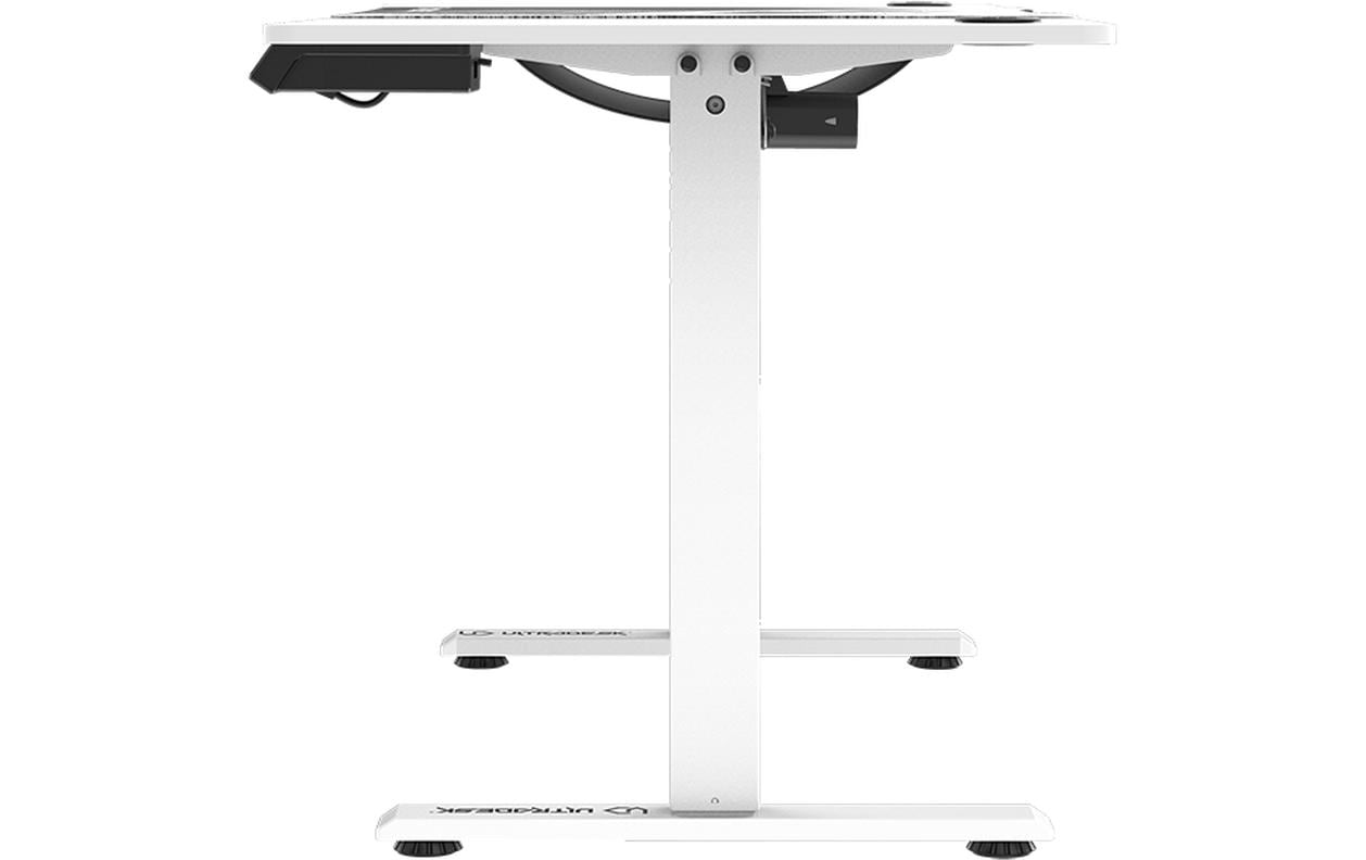 Ultradesk Level V2 Gaming-Tisch – 140 × 68 cm, höhenverstellbar, weiss, Stahl