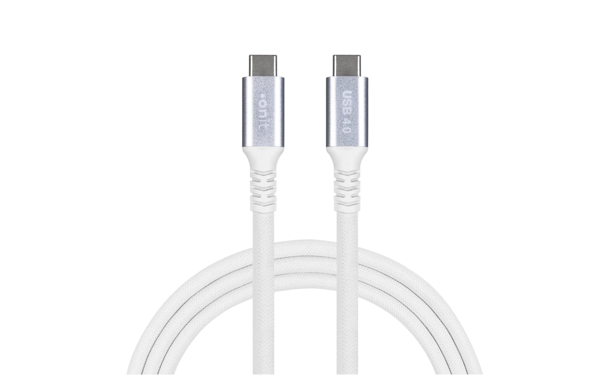 ONIT USB-C auf USB-C Kabel – USB4 20 Gbit/s – 2 m – PD 240 W – Textilmantel – Weiss