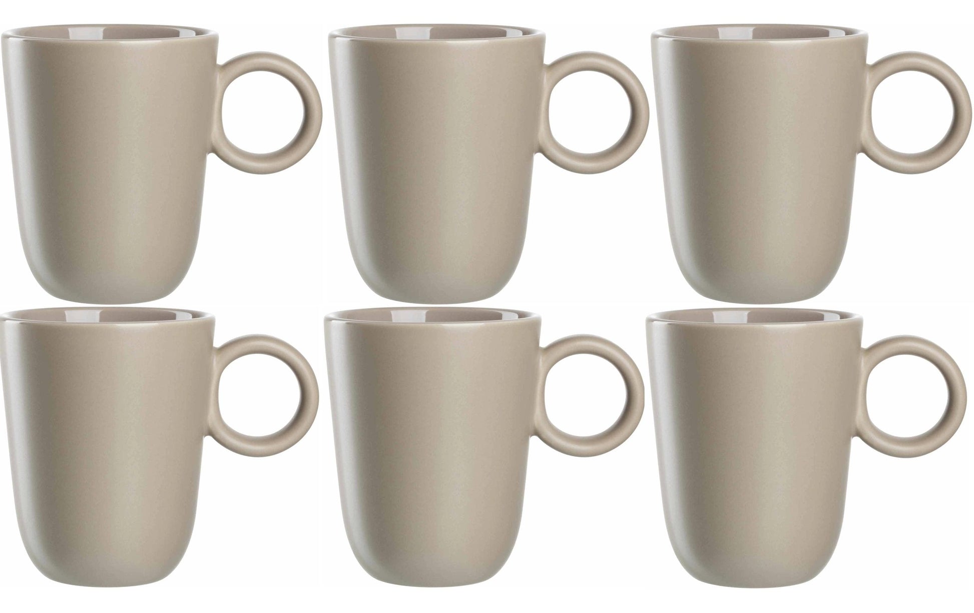 Leonardo Kaffeetasse – 0,40 l, Keramik, Beige, spülmaschinenfest, 6 Stück