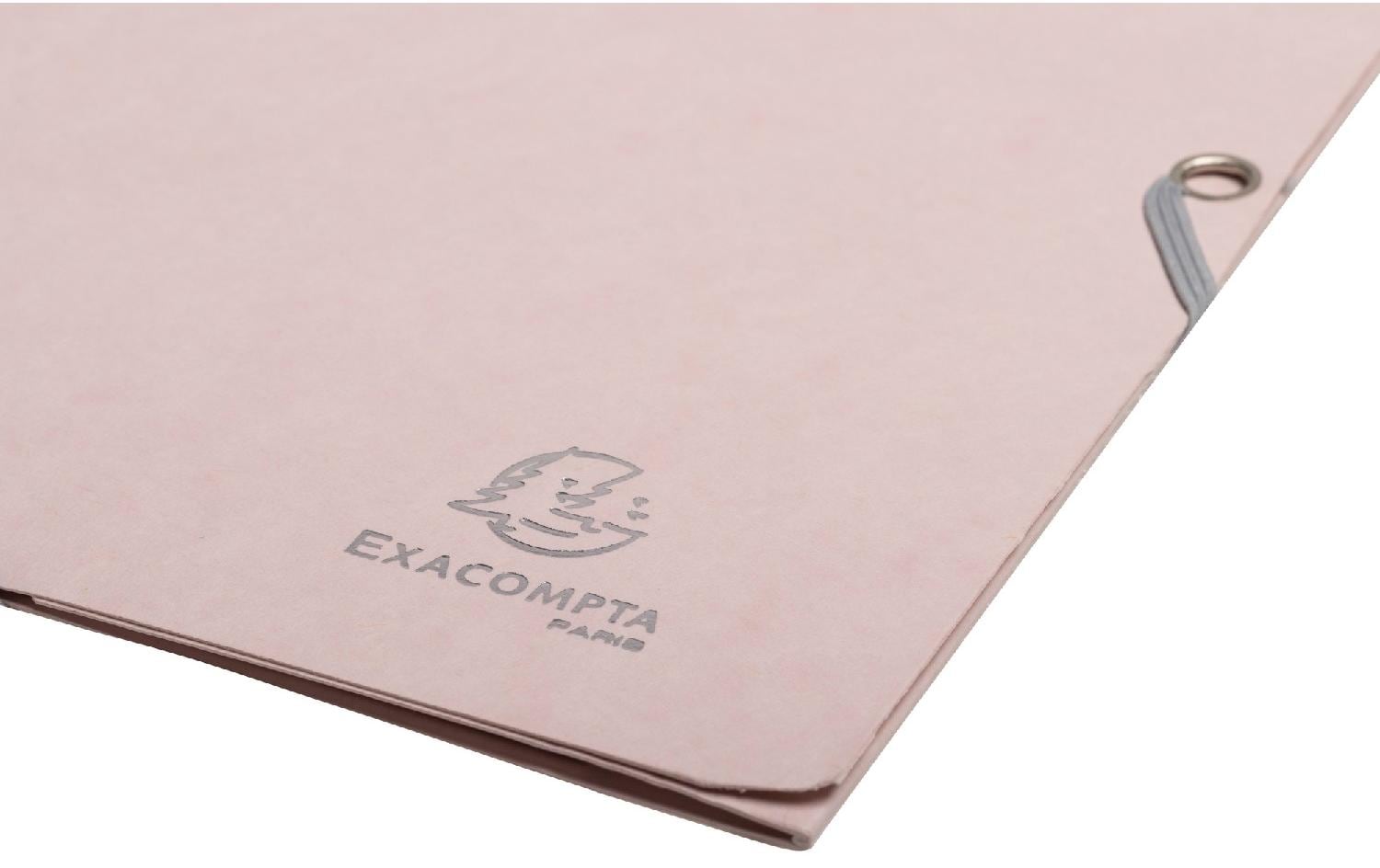 Exacompta Skandi A4 Gummibandmappe – Karton, Pink, 3 Klappen, bis 250 Blatt