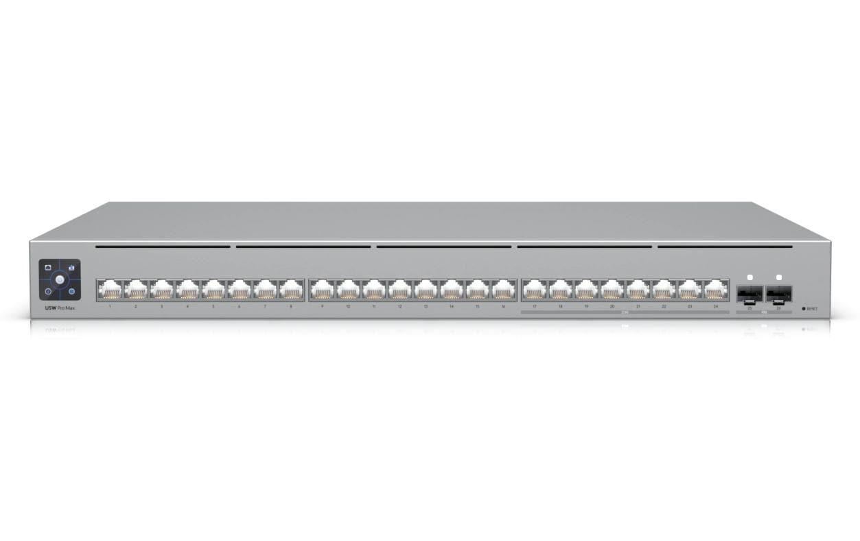 Ubiquiti Pro Max 24 – Managed L3 Switch – 16× 1G, 8× 2.5G, 2× SFP+, 1U