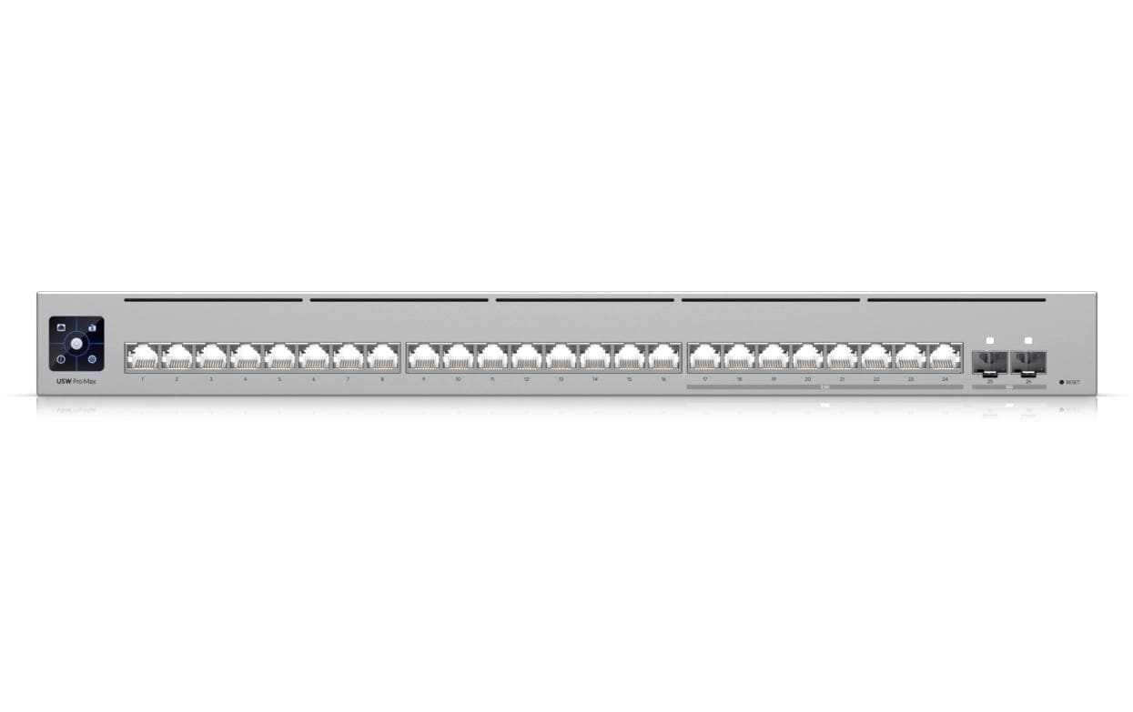 Ubiquiti Pro Max 24 – Managed L3 Switch – 16× 1G, 8× 2.5G, 2× SFP+, 1U