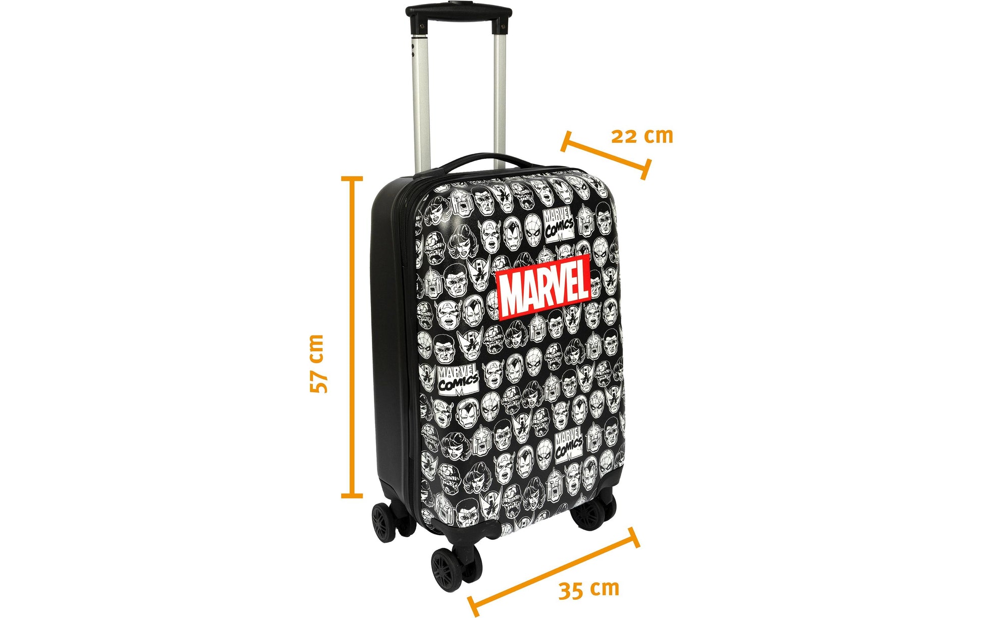 Scooli Trolley – 36 l, Hartschale PC, 4 Rollen, mit TSA, Marvel