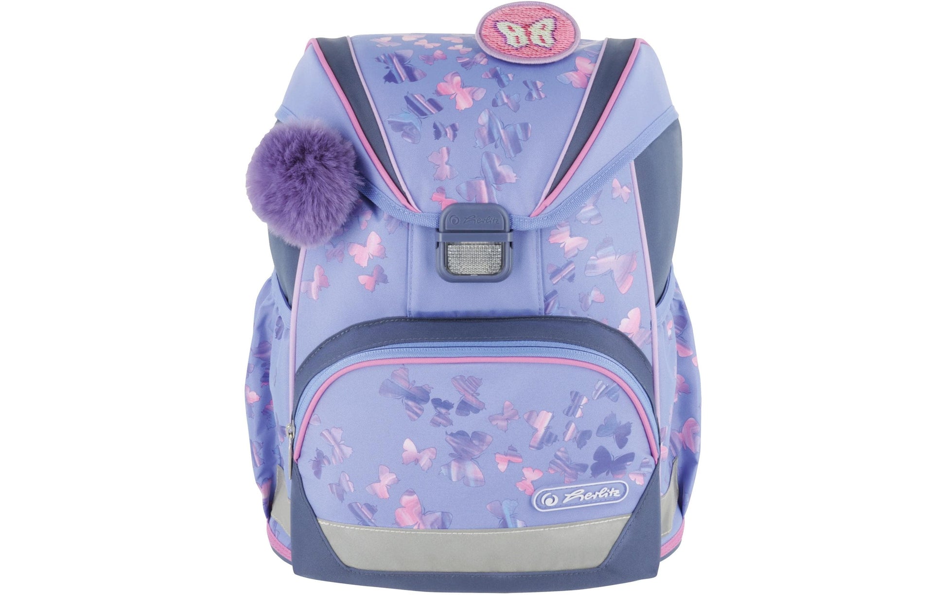 Herlitz UltraLight Plus – Schulrucksack-Set 4-teilig, Schmetterling, 15 l, 28×36×21 cm