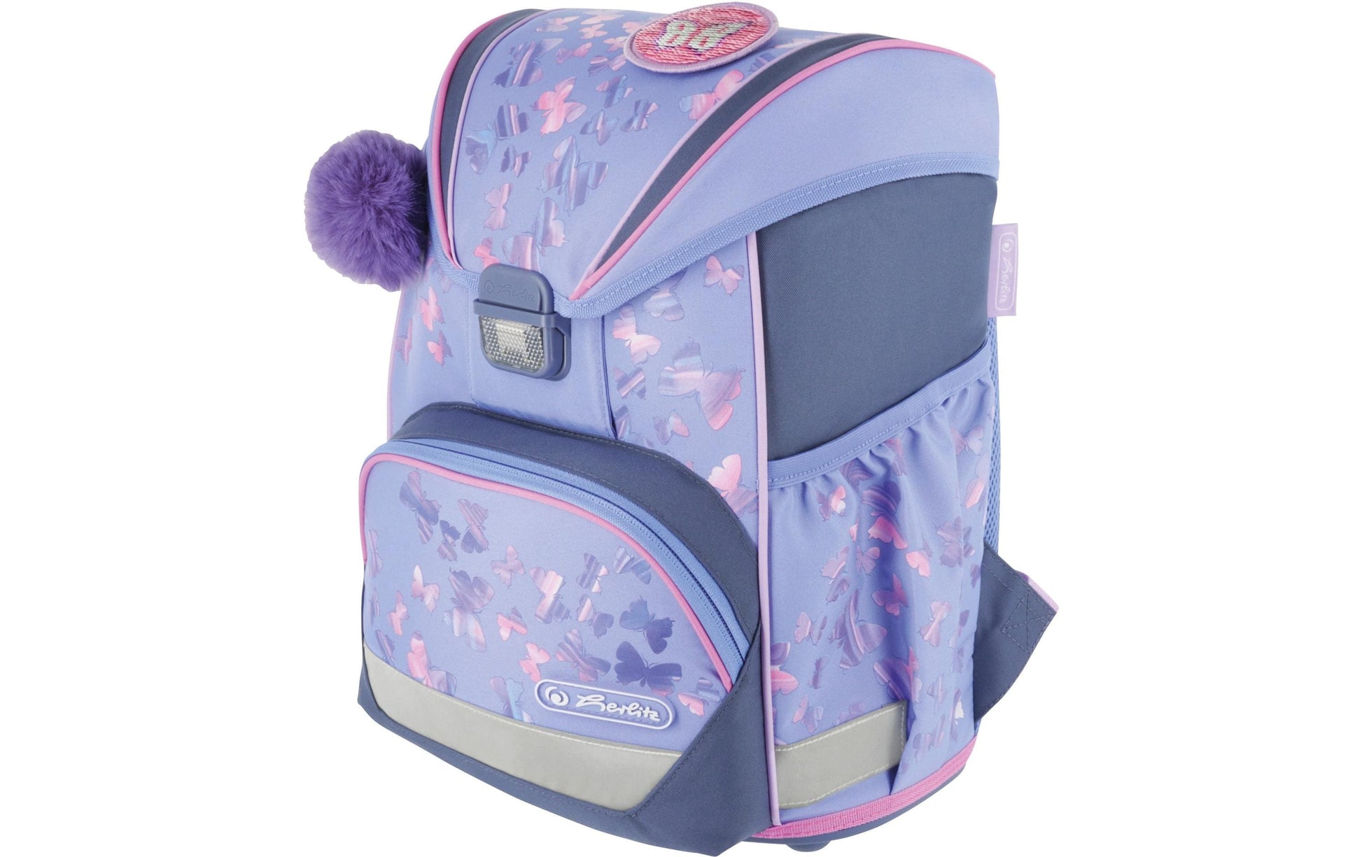 Herlitz UltraLight Plus – Schulrucksack-Set 4-teilig, Schmetterling, 15 l, 28×36×21 cm