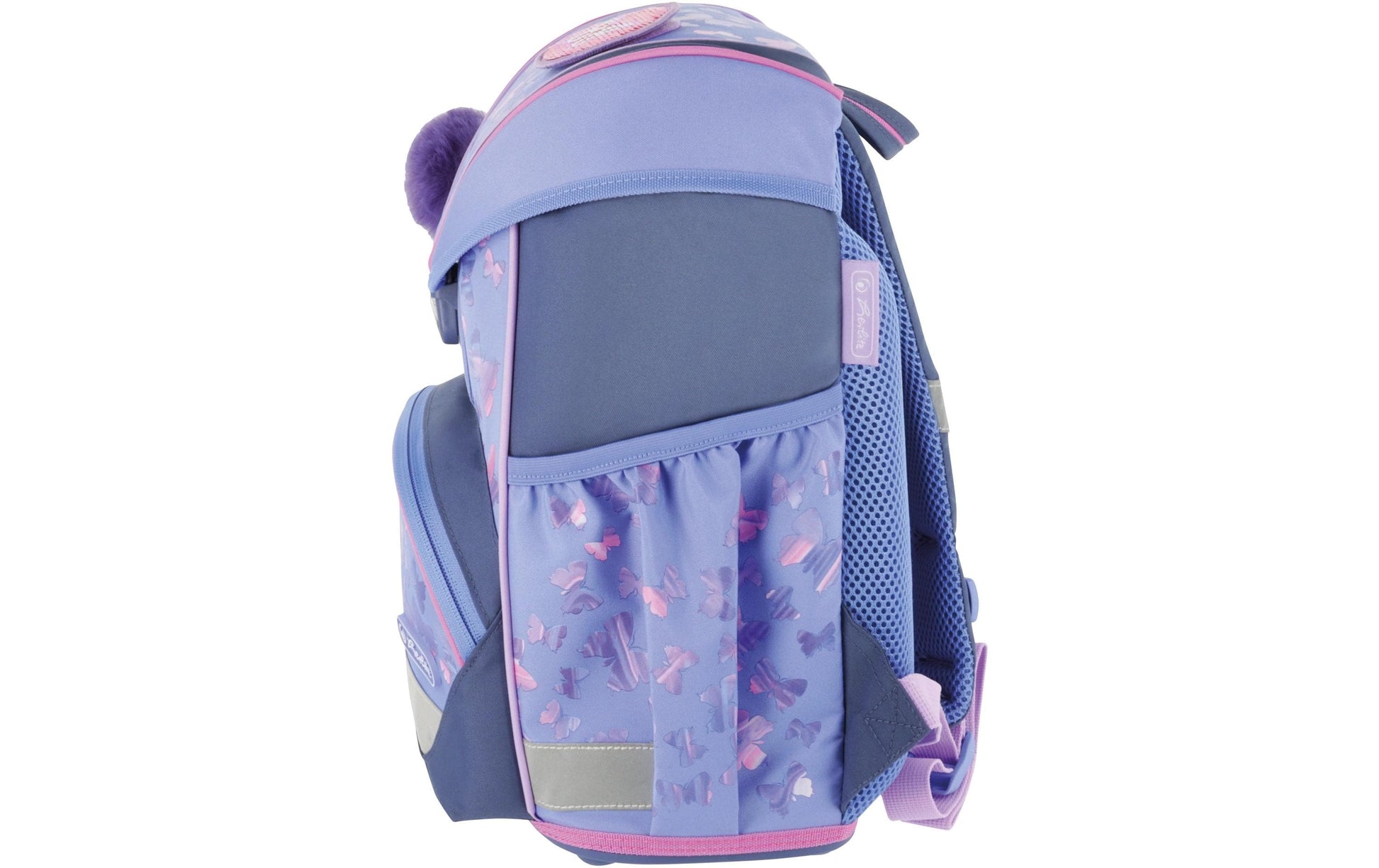 Herlitz UltraLight Plus – Schulrucksack-Set 4-teilig, Schmetterling, 15 l, 28×36×21 cm