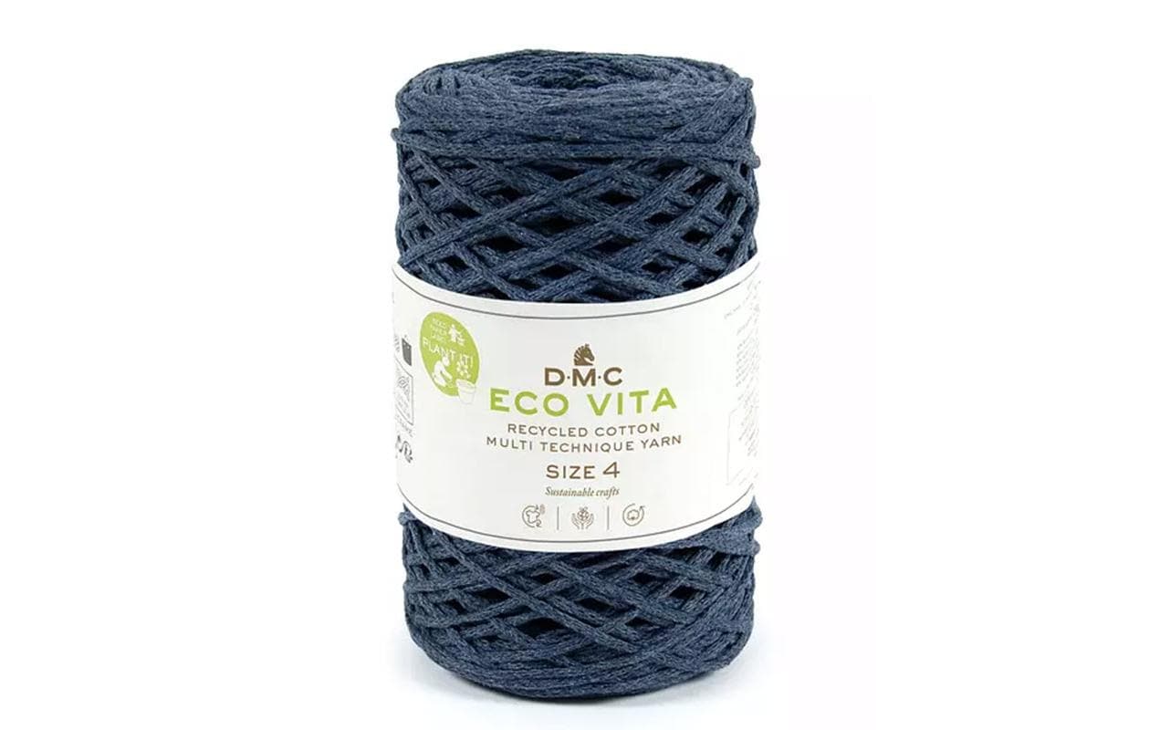 DMC Nova Vita 4 Garn Dunkelblau – 250 g, 200 m, 80% Baumwolle/20% Polyester, Nadel 5 mm