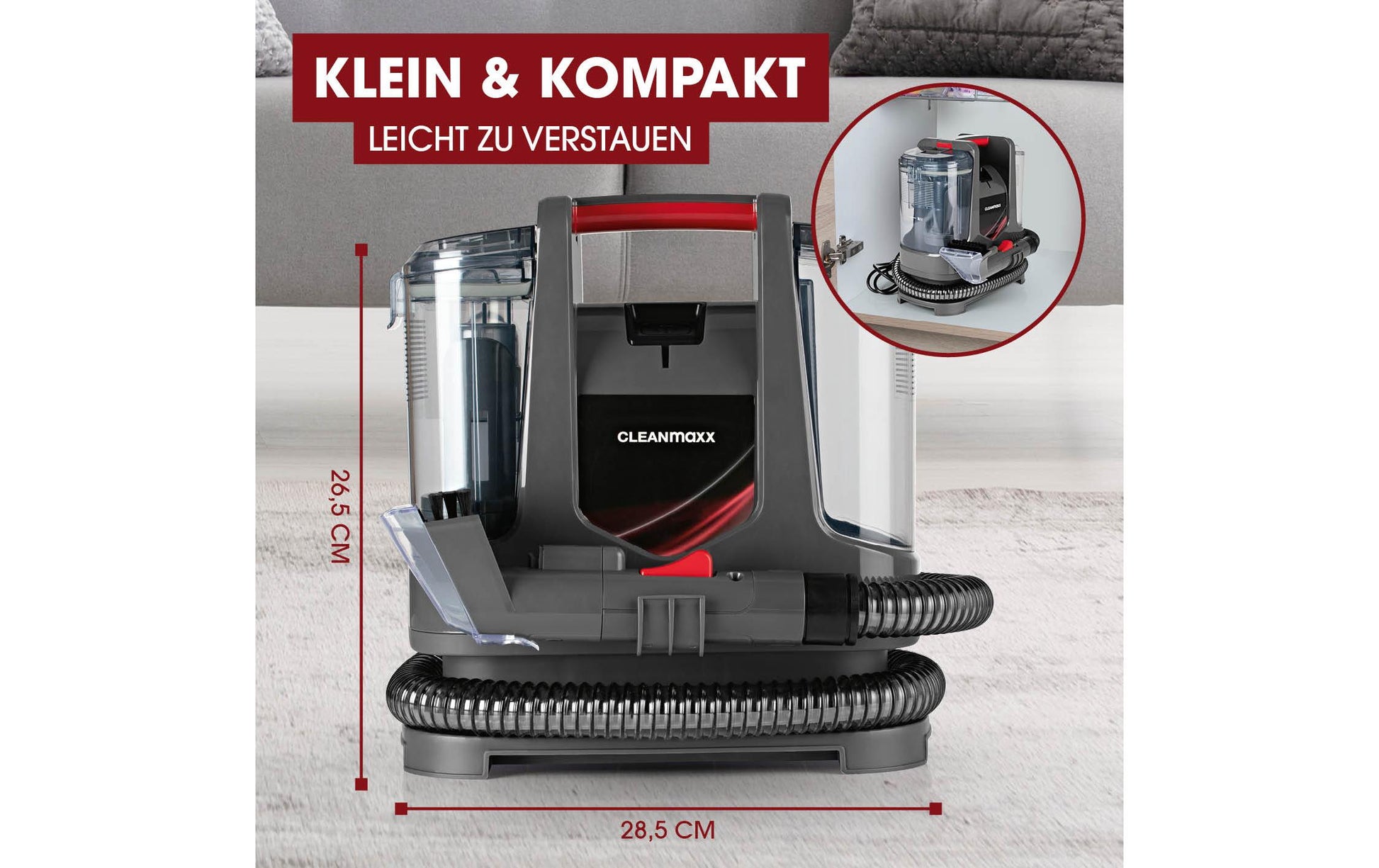 Cleanmaxx Waschsauger – 400 W, 1,1 l, Netzbetrieb, Kabel 3,0 m