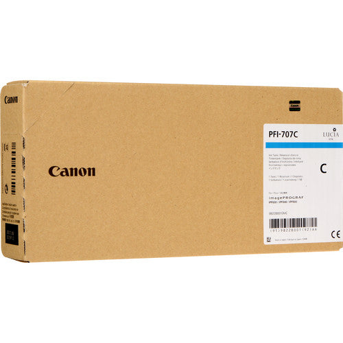 Canon Tintenpatrone PFI-707 C, cyan, 700 ml – für Inkjetdrucker/Multifunktionsgeräte