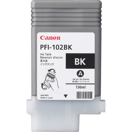 Canon Tintenpatrone PFI-102BK, schwarz, 130 ml, original – für imagePROGRAF iPF500, iPF510, iPF600 und andere