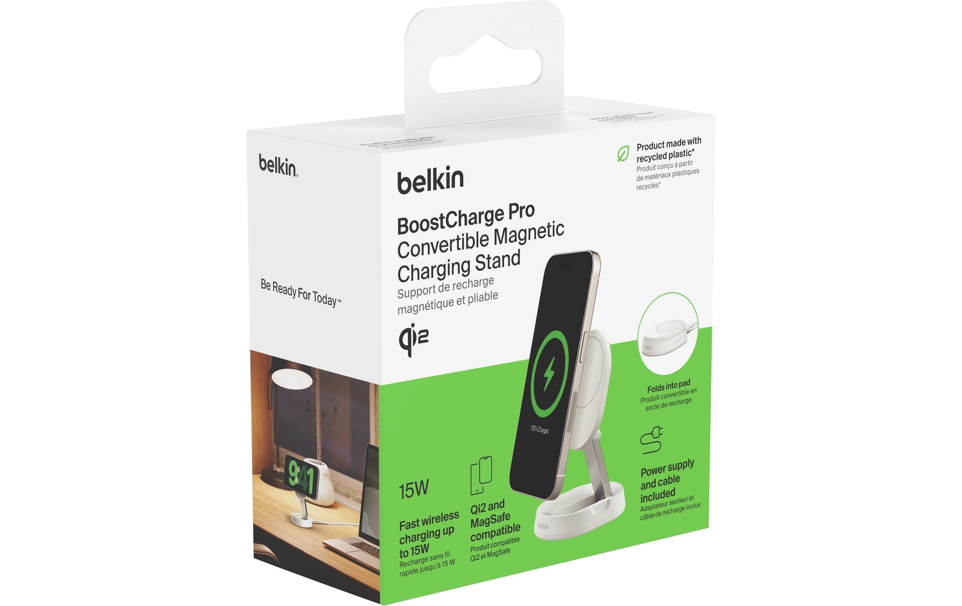 Belkin BOOST CHARGE PRO CONVERTIBLE Ladestation – 15 W, Qi2, magnetisch