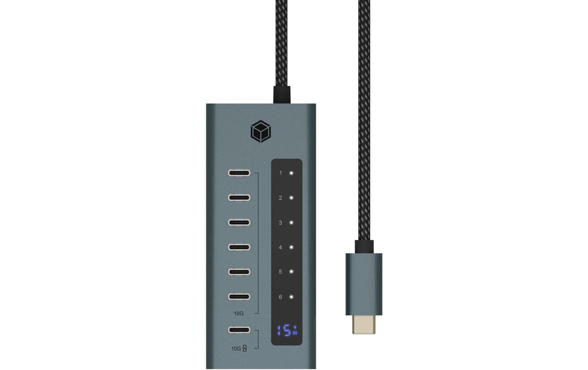 ICY BOX IB-HUB1457-C31 USB-Hub – 7× USB-C (10 Gbit/s), 20 W PD, für Windows/Mac