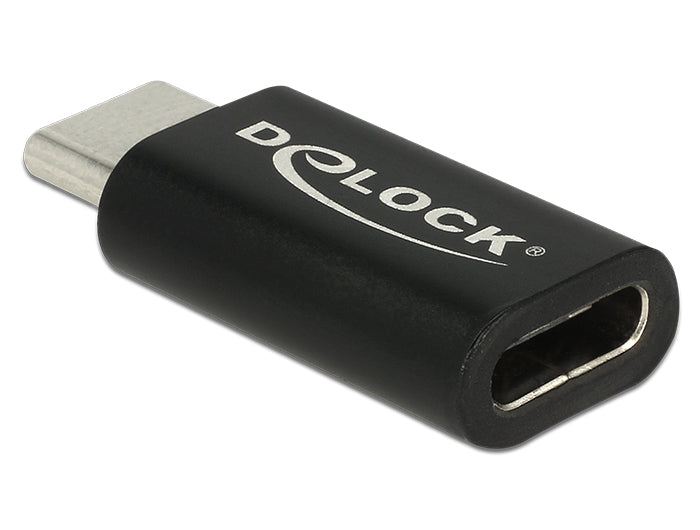 DeLOCK USB-Adapter USB-C auf USB-C – USB 3.2 Gen 2 (10 Gbit/s) – Beidseitig einsteckbar – Schwarz