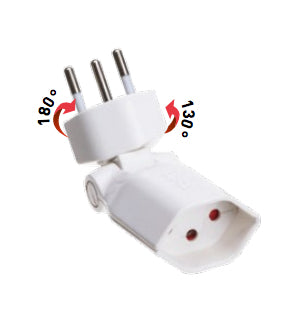 Max Hauri AG Max Hauri Steckdosenleiste, 1×T13, drehbar 130° (Rotationsunterseite 360°), Kinderschutz, 107×43×25 mm – weiss
