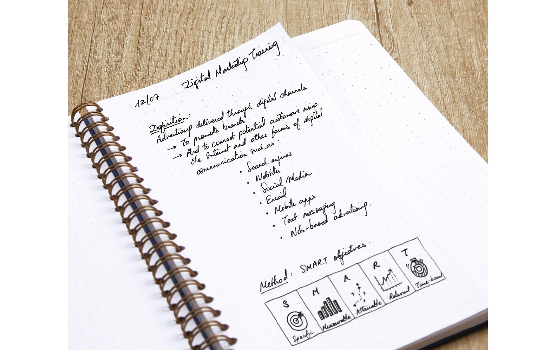 Clairefontaine Notizbuch – A5+ – punktiert 5 mm – 120 Seiten – 90 g/m² – Doppelspirale, Hardcover, grau, PEFC