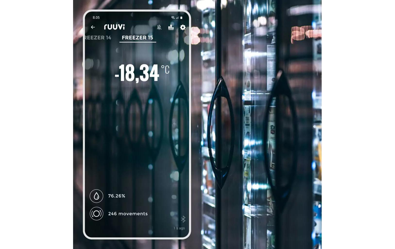 RuuviTag Pro – Temperatur- & Feuchtigkeitssensor, Bluetooth, IP68 – Schwarz